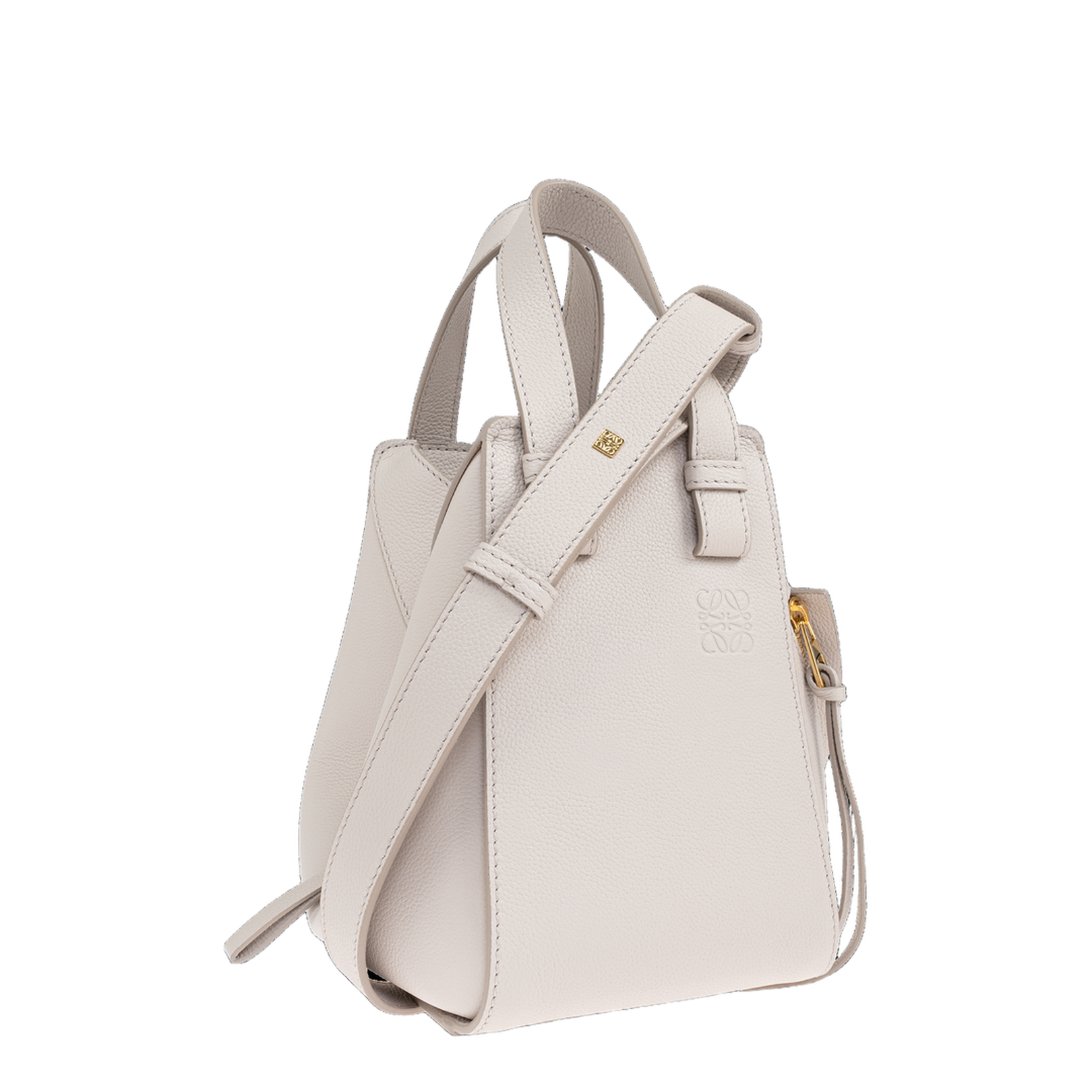 Compact Hammock Calfskin Handbag - Light Ghost - Image 4