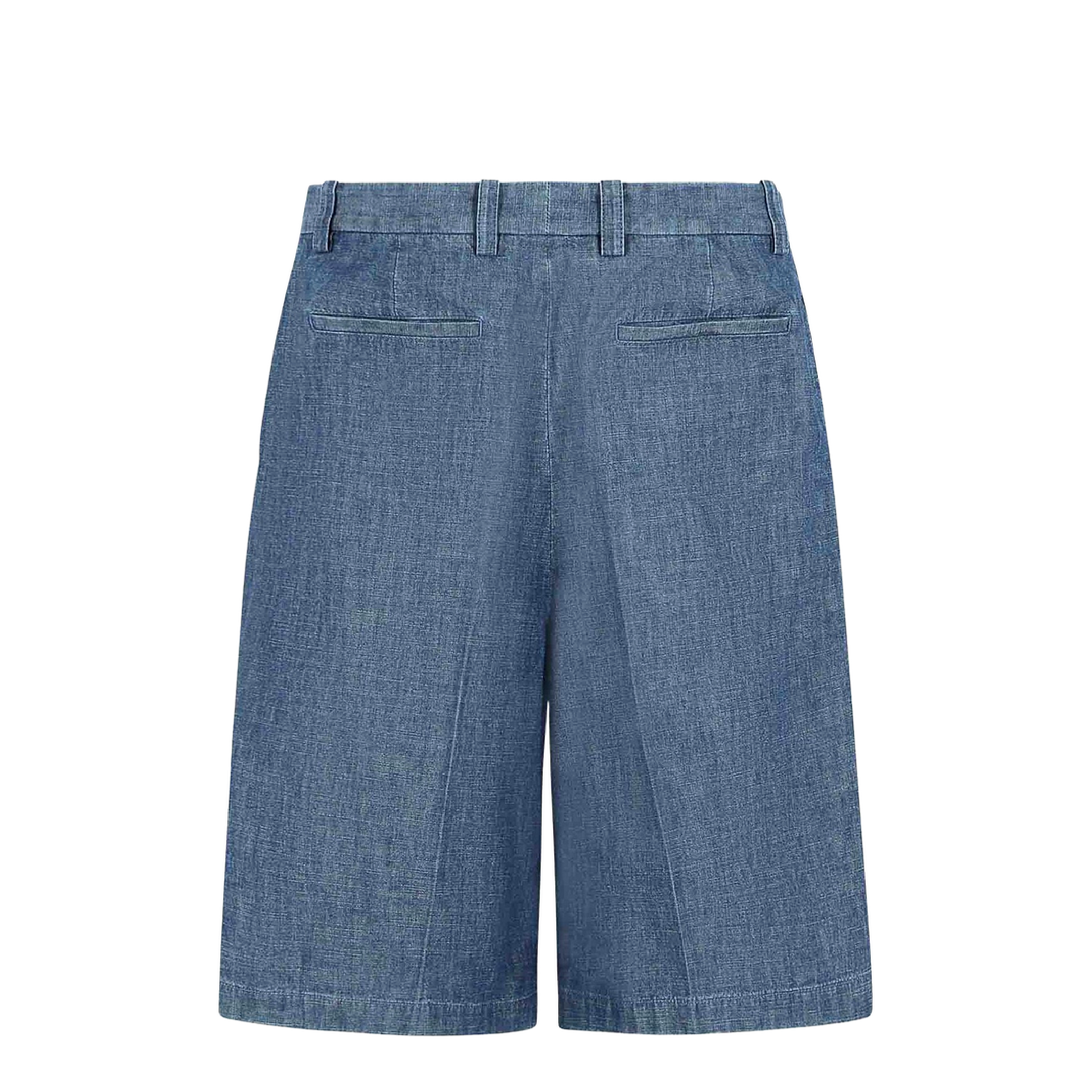 Blue Cotton Bermuda Shorts - Image 2