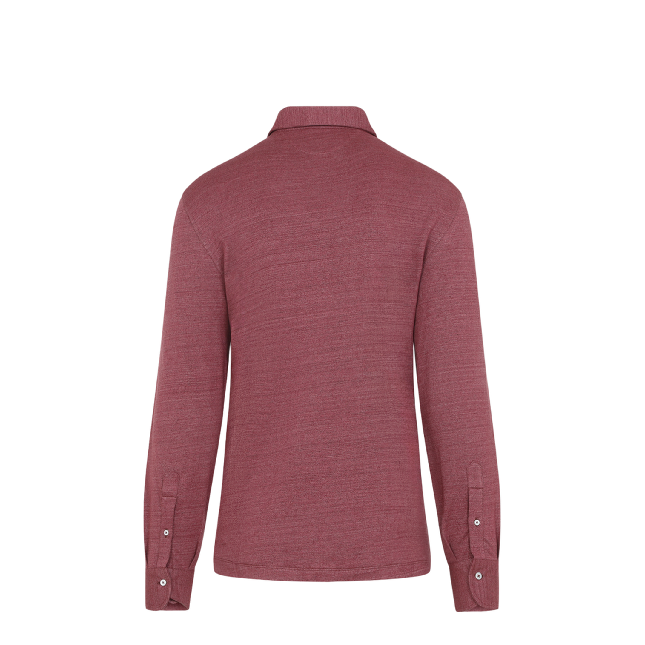 Long-sleeve Polo in Mélange Linen and Cotton Jersey - Image 4