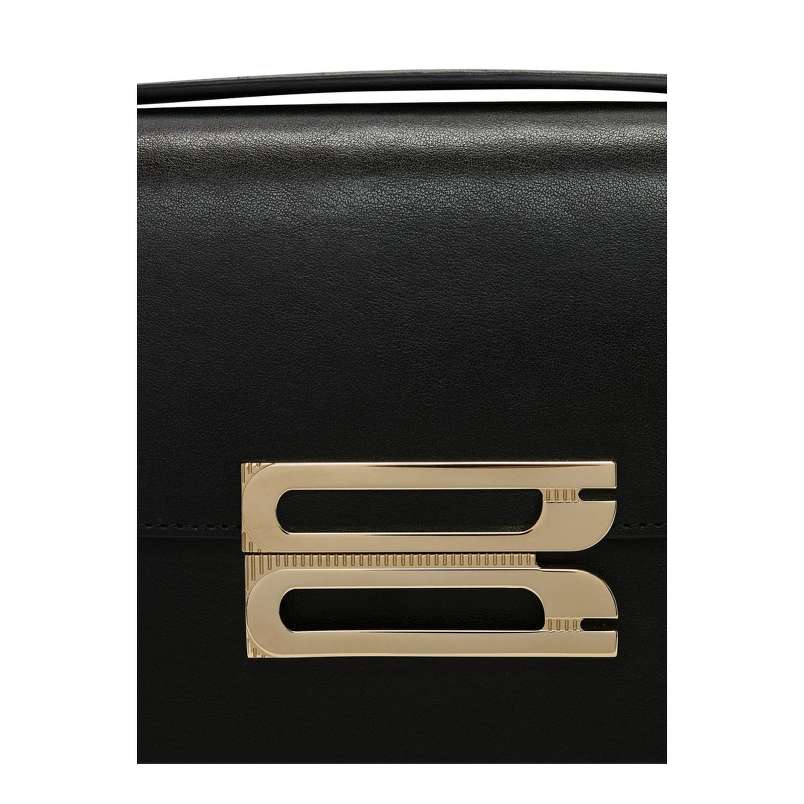 Dorian Medium Calf Leather Shoulder Bag - Black - Image 3