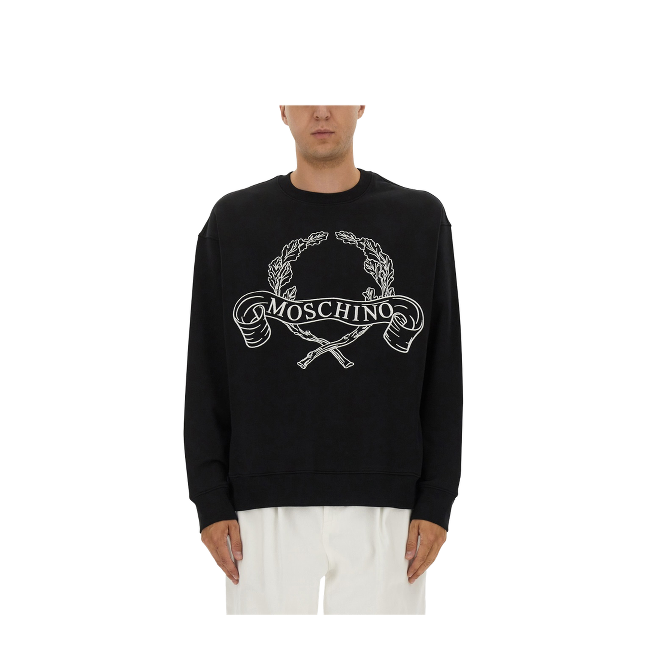 Sweatshirt with Laurel Crown Logo Embroidery - Image 1