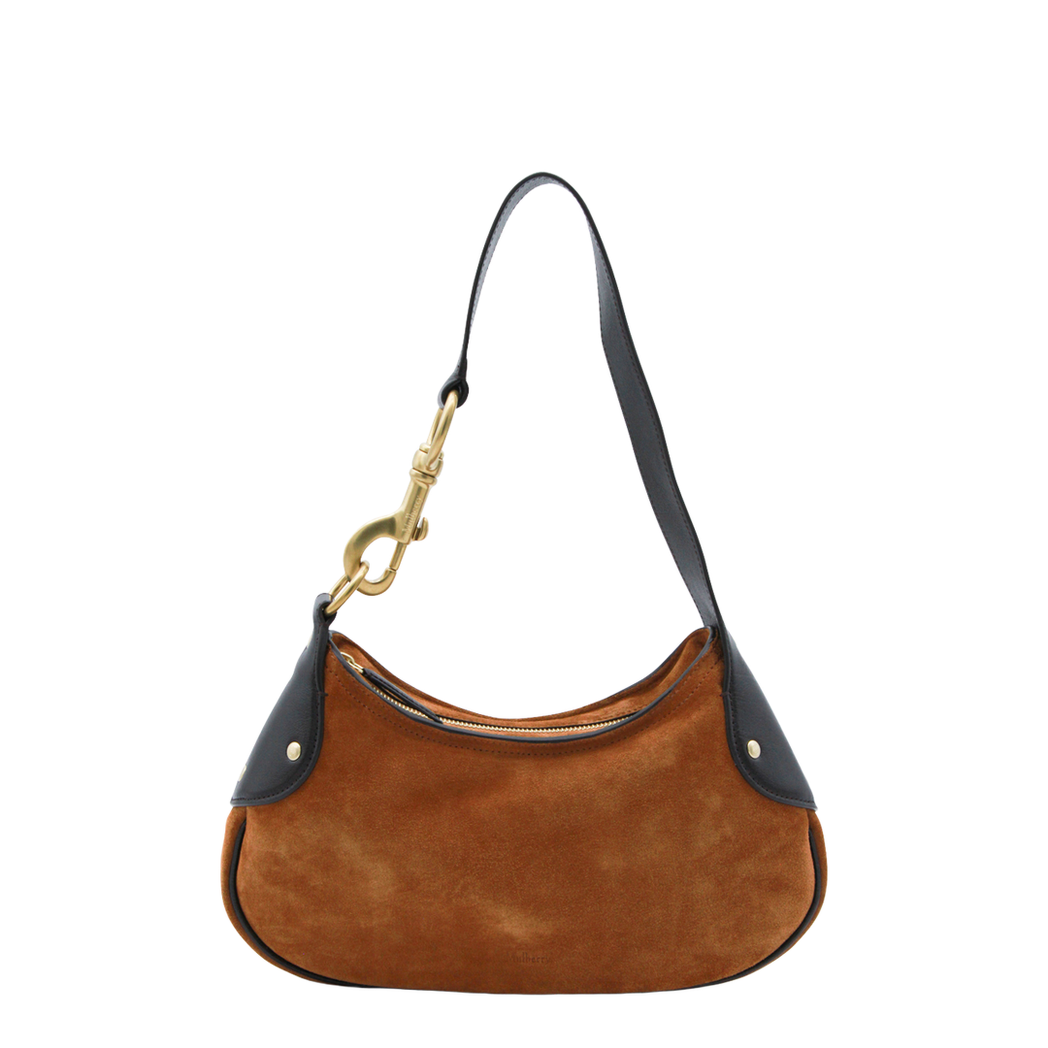 Hackney Small Suede Shoulder Bag - Vintage Oak - Image 1