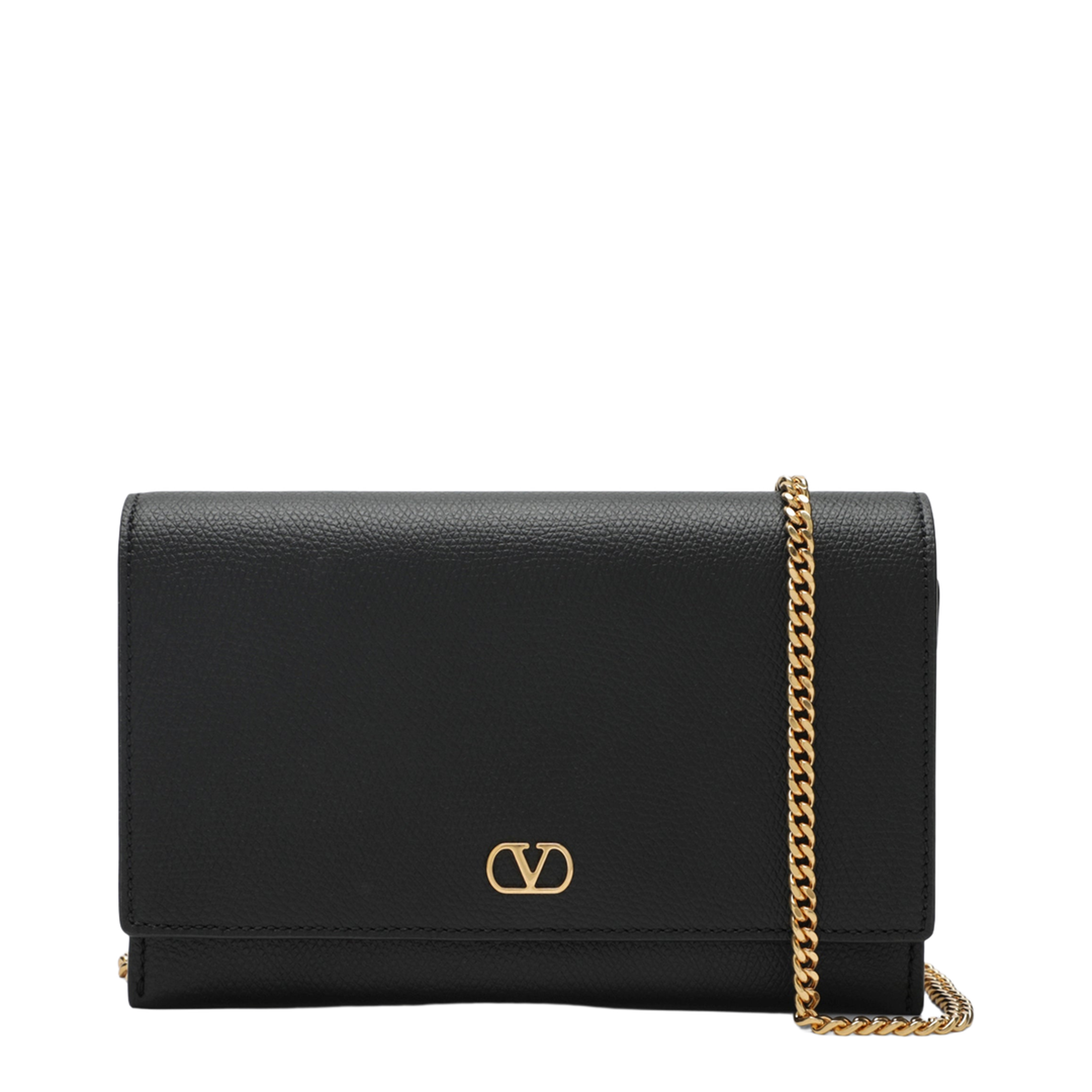 Vlogo Signature Grained Calfskin Clutch - Image 1