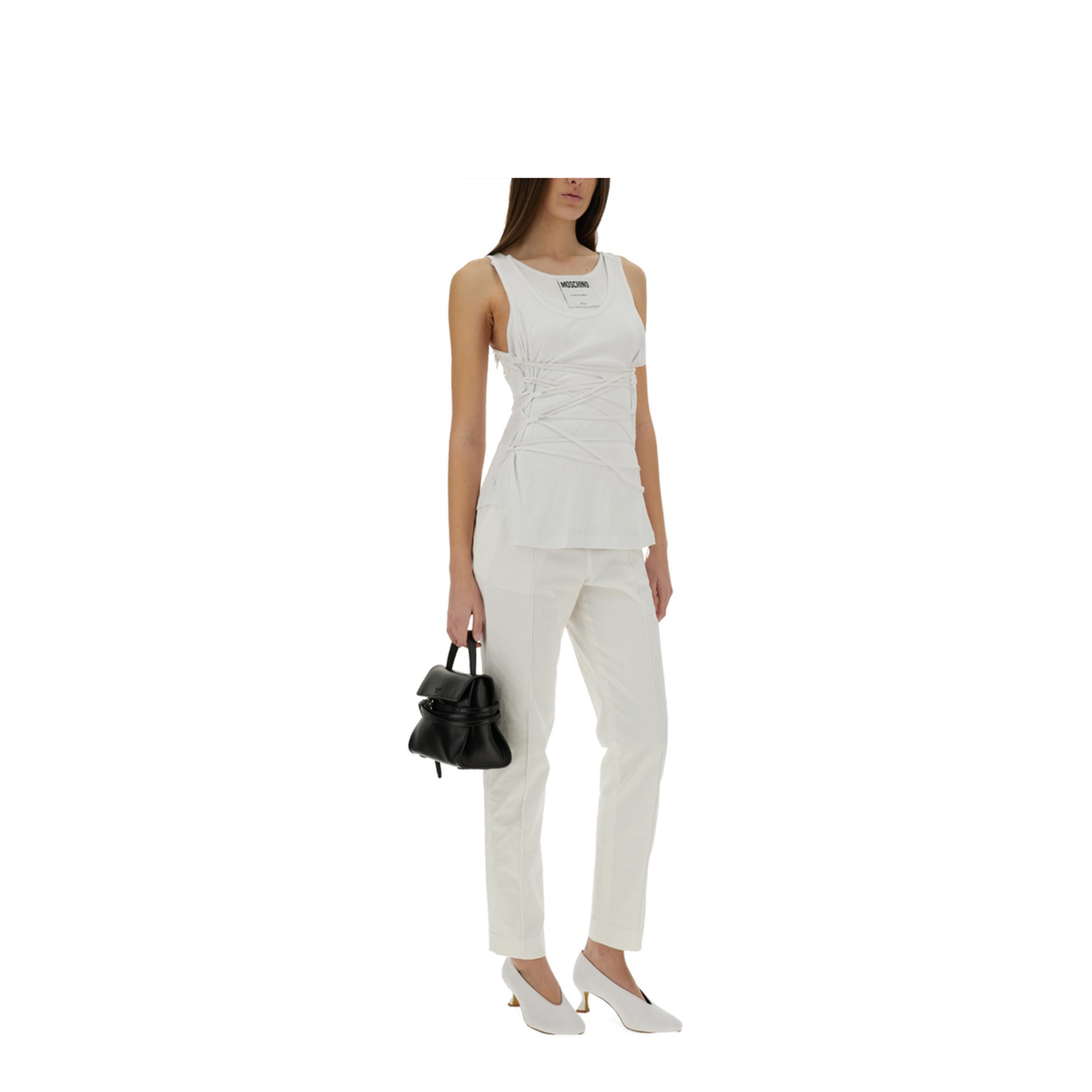 White Logo-Print Top - Image 2