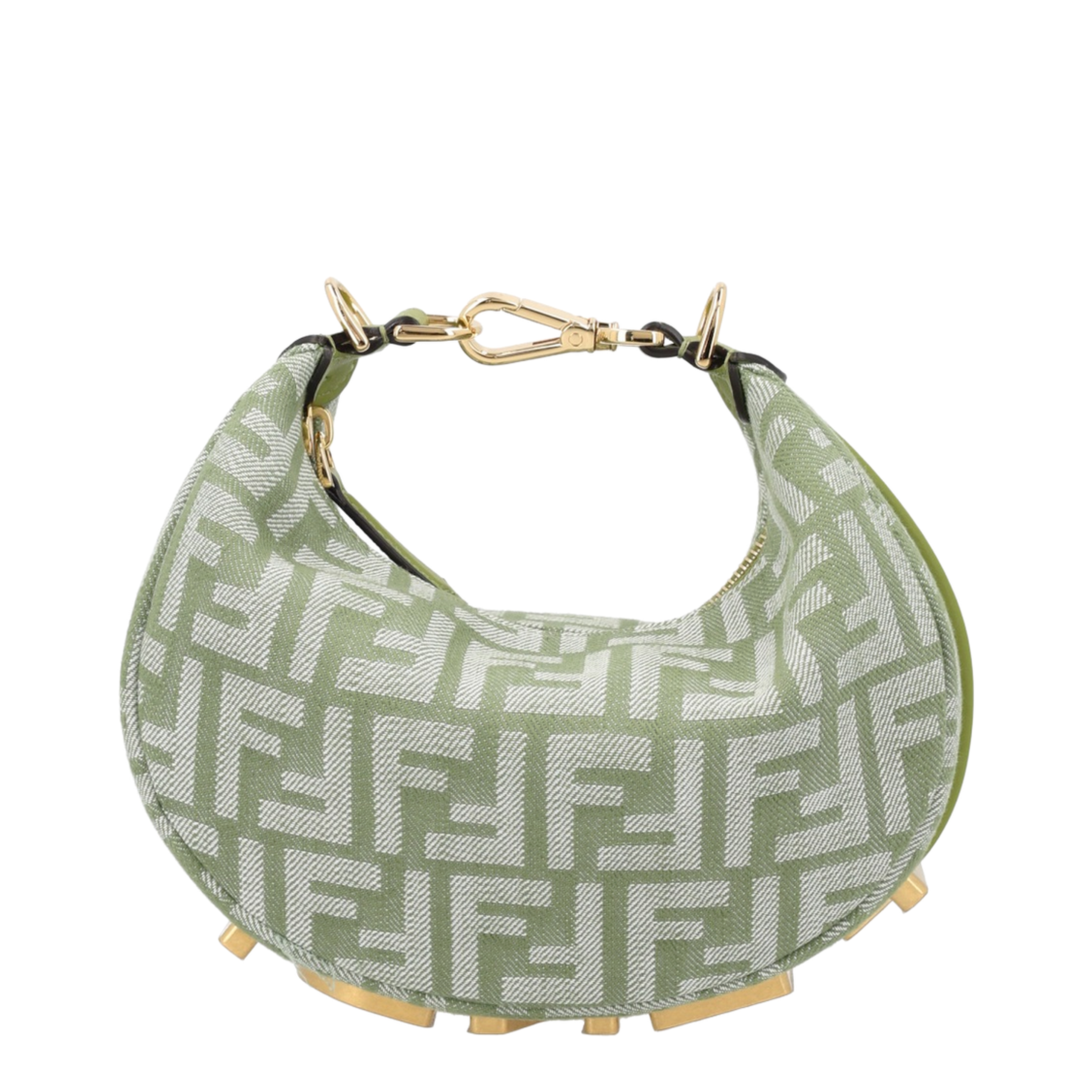 Fendigraphy Mini Denim-Effect FF Jacquard Bag - Verbena Green - Image 3