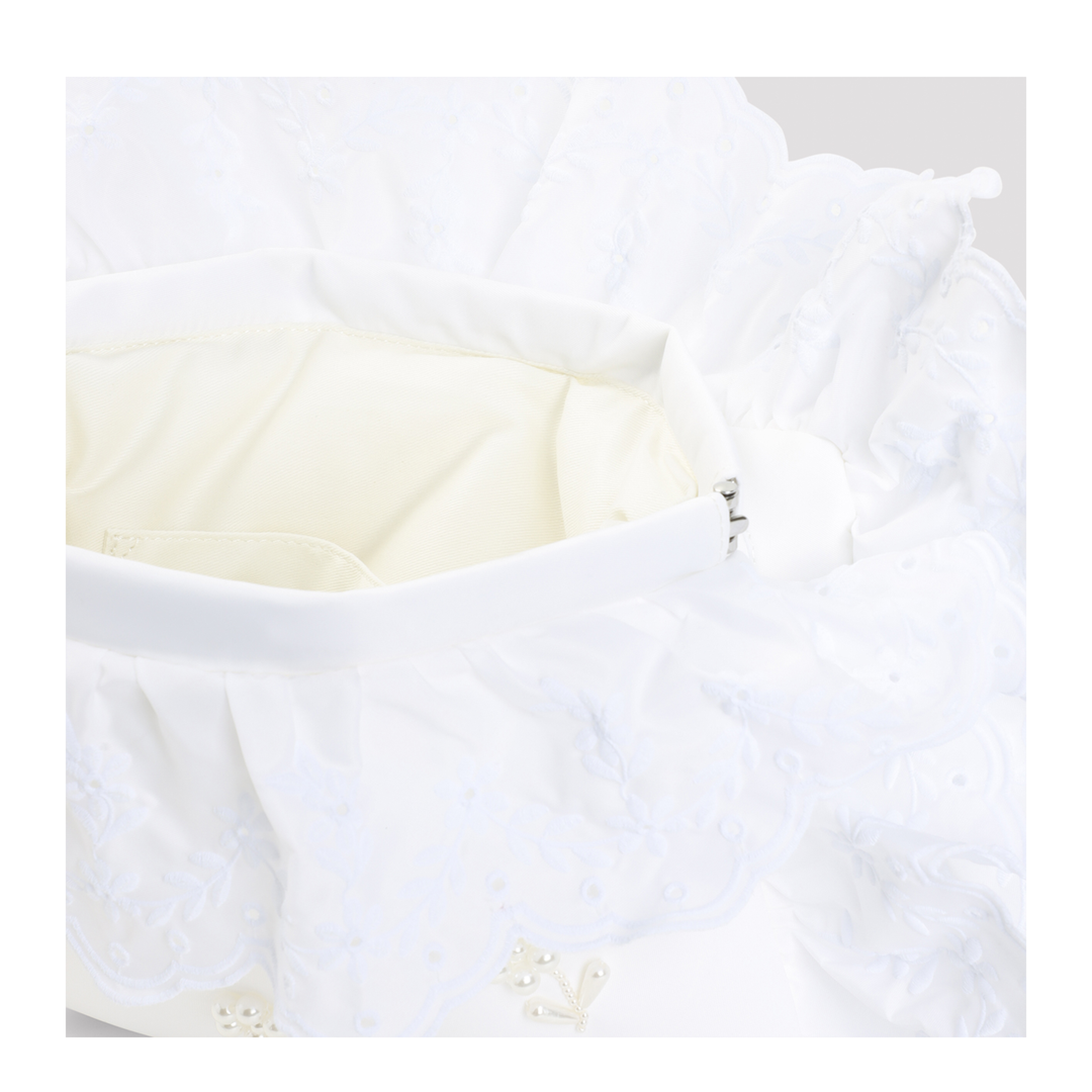 Embellished Pillowcase Clutch Bag - White/Pearl - Image 6