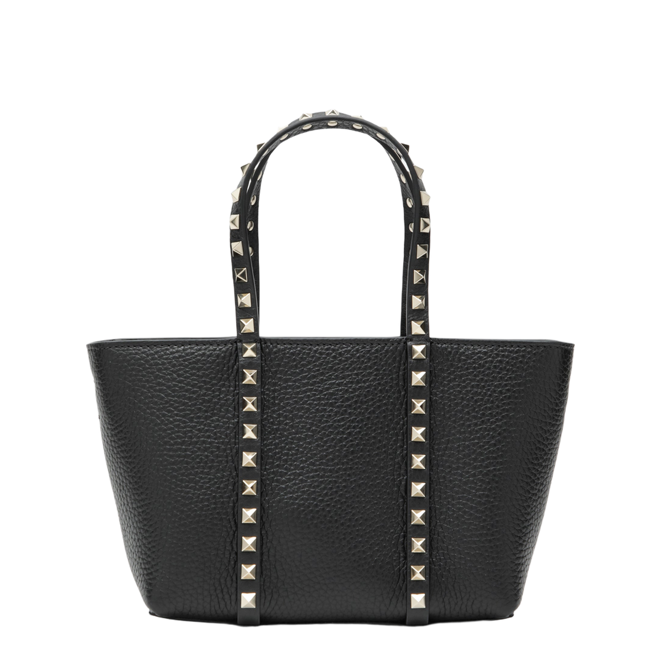 Rockstud Small Calfskin Shopping Bag - Black - Image 2