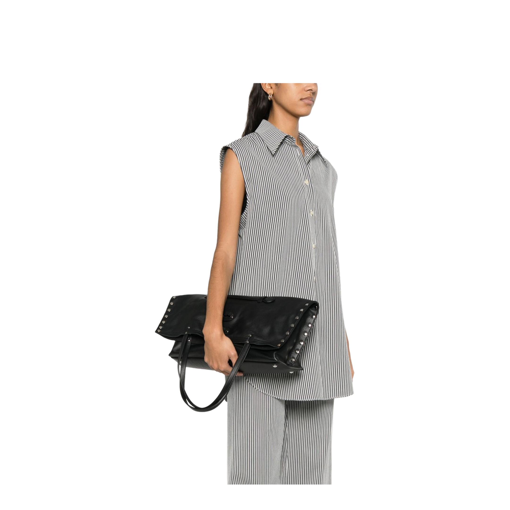 A'Spasso Medium Cowhide Handbag - Black Lavagna - Image 3