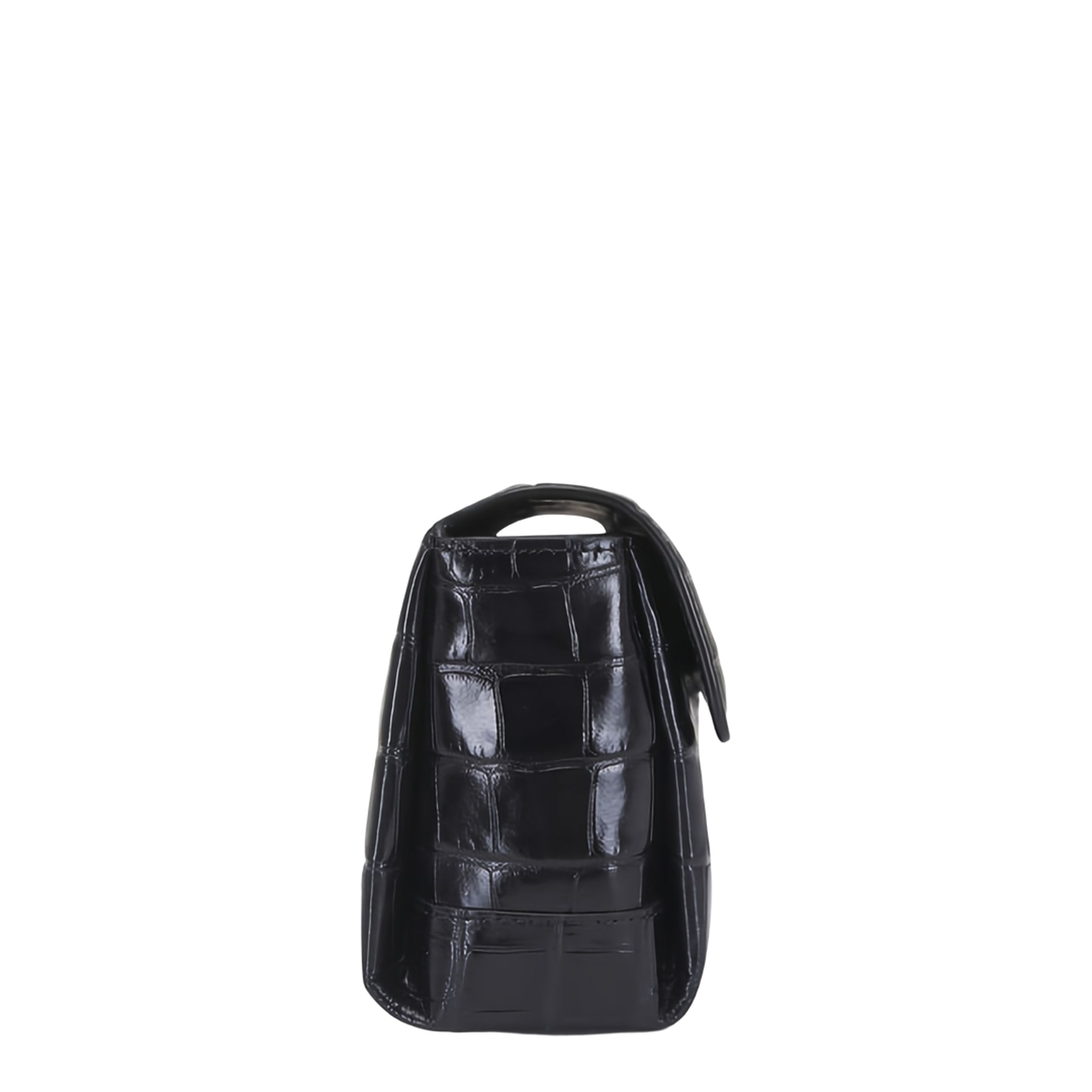 T-Clutch Croco-Embossed Leather Clutch - Black - Image 2