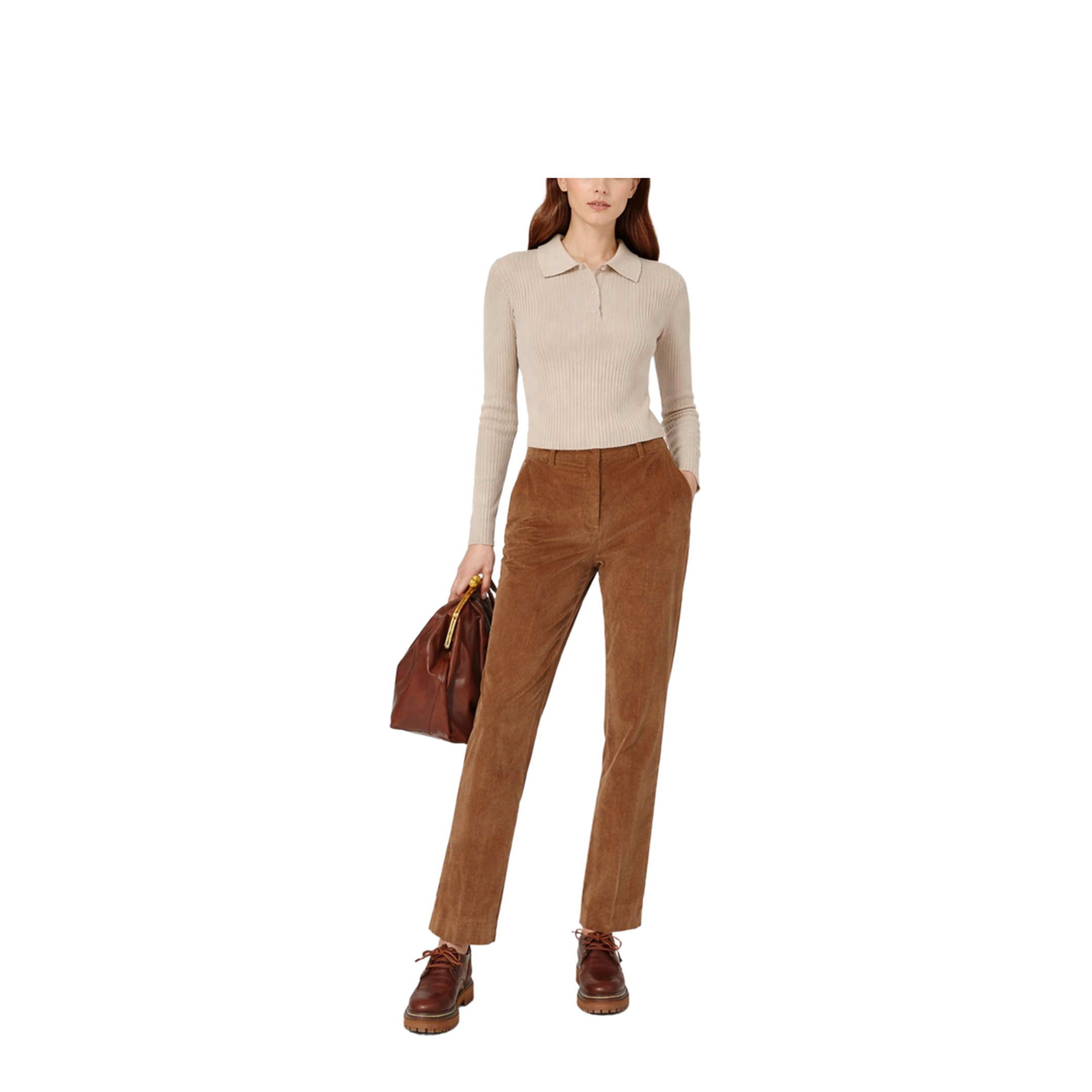 Ribbed Collared Polo Top - Image 2