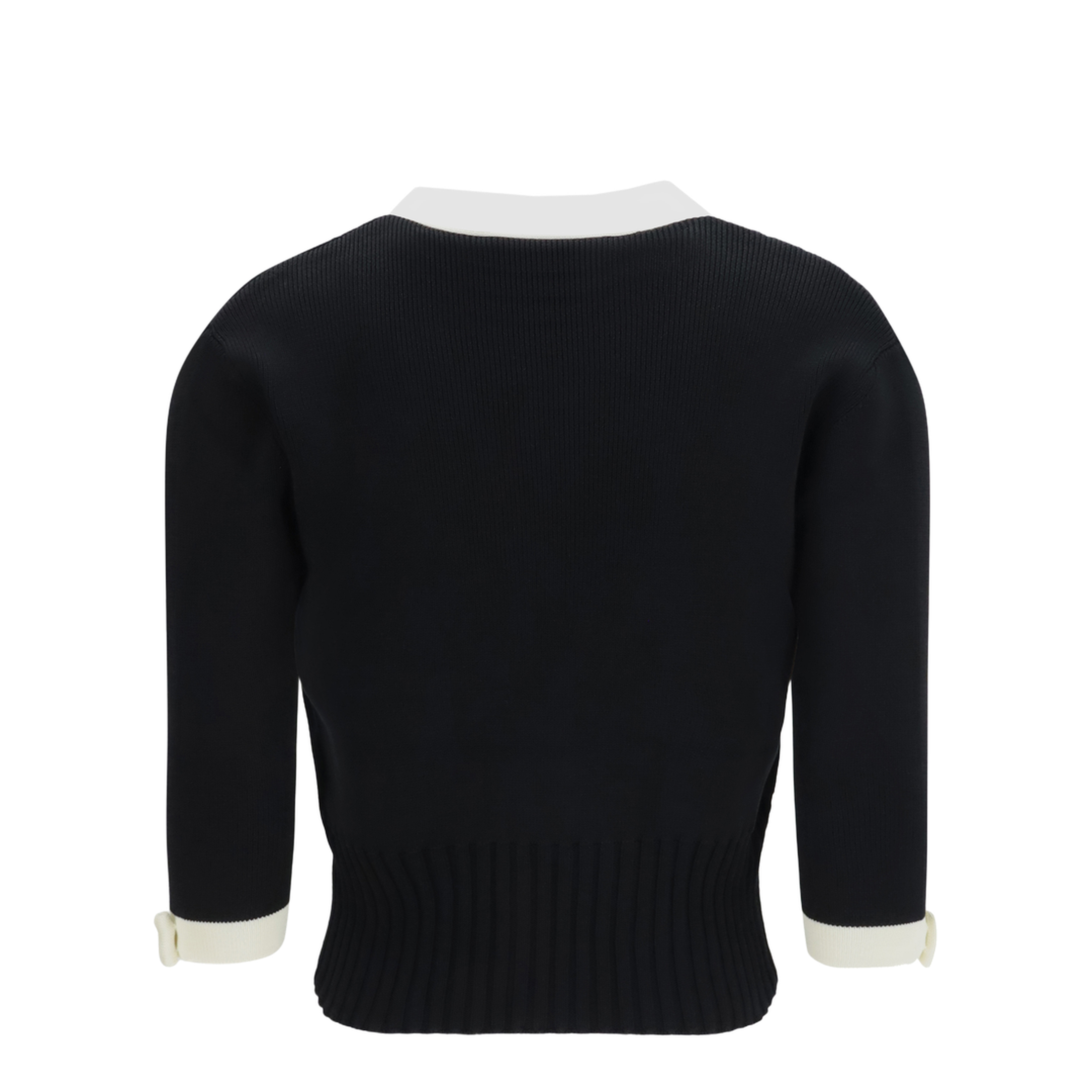 Bicolor V-Neck Cardigan - Image 2