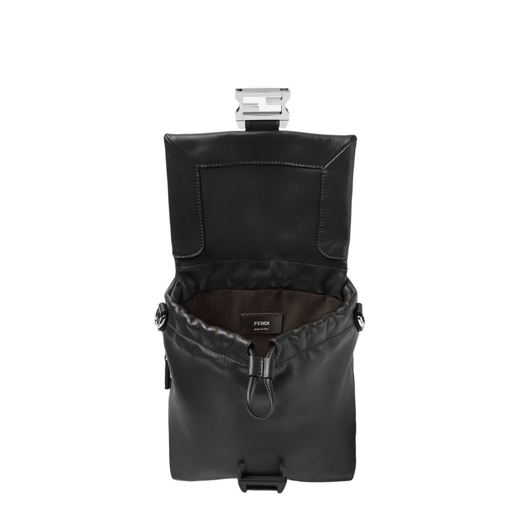 Flux Leather Crossbody Bag - Black - Image 4