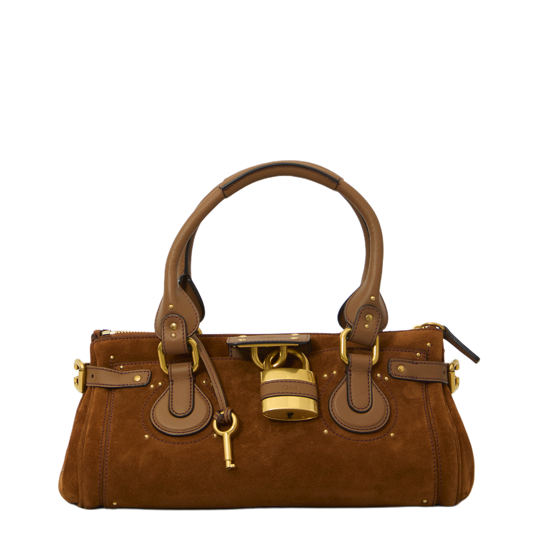 Paddington Suede Calfskin Shoulder Bag - Vintage Brown - Image 1