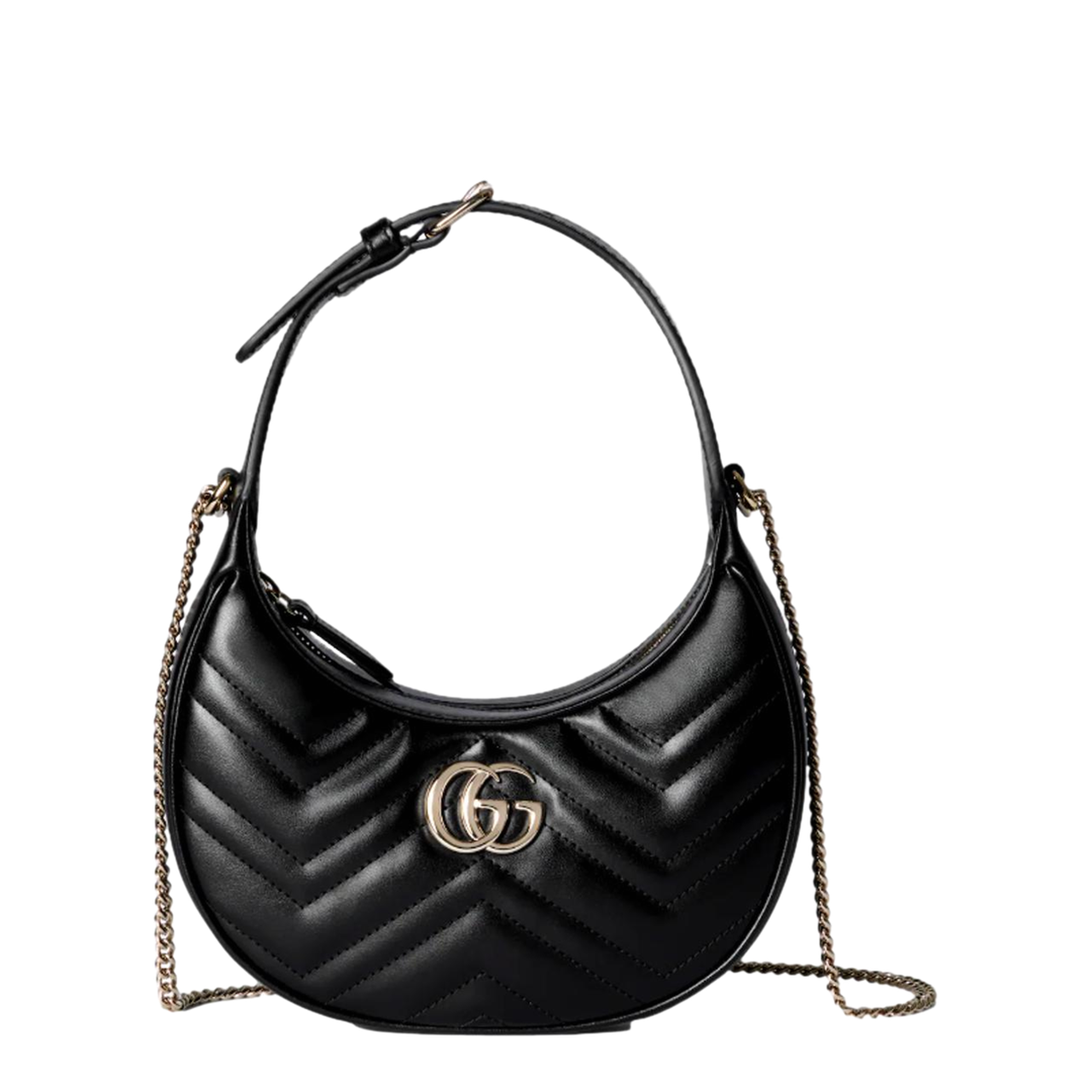 GG Marmont Small Leather Shoulder Bags - Black - Image 1