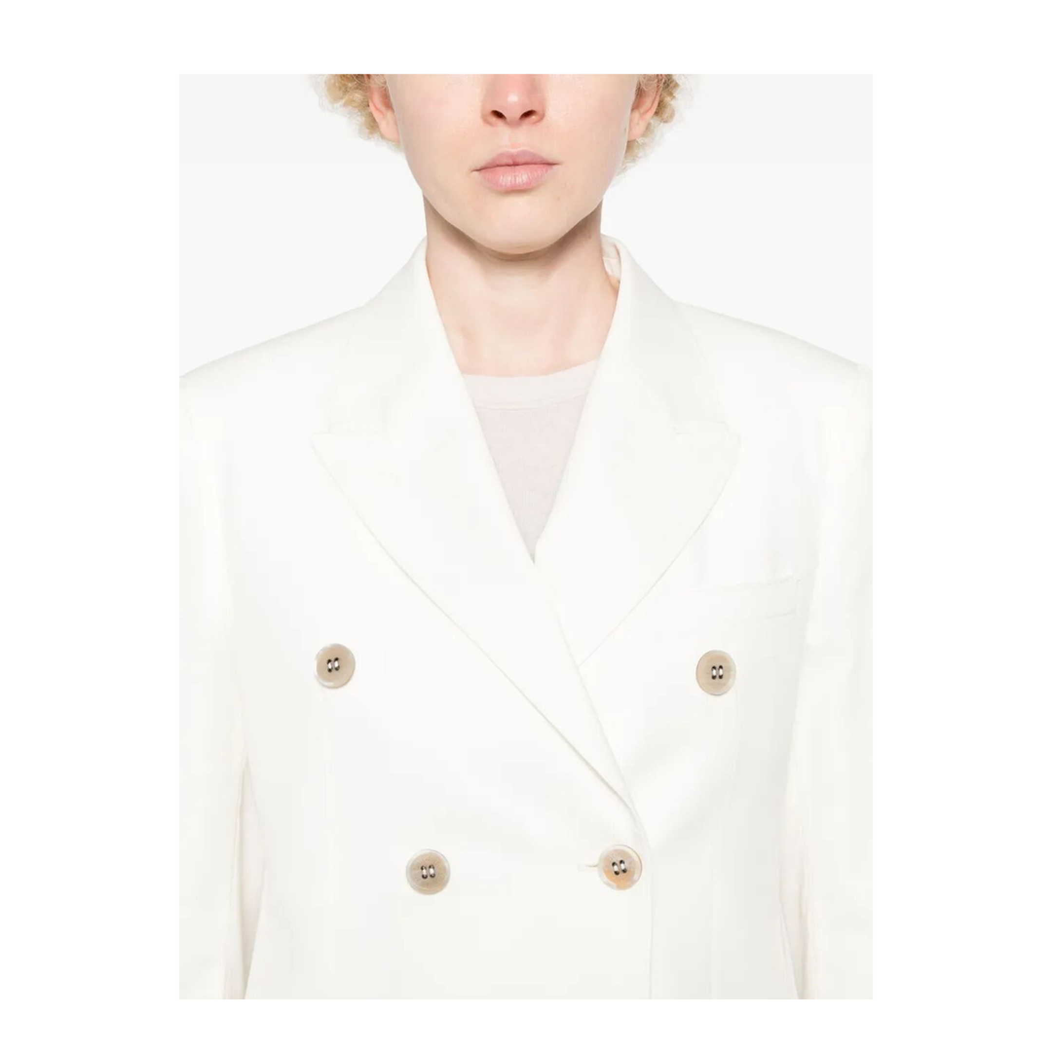 Double-Breasted Wool Blend Blazer - Image 5