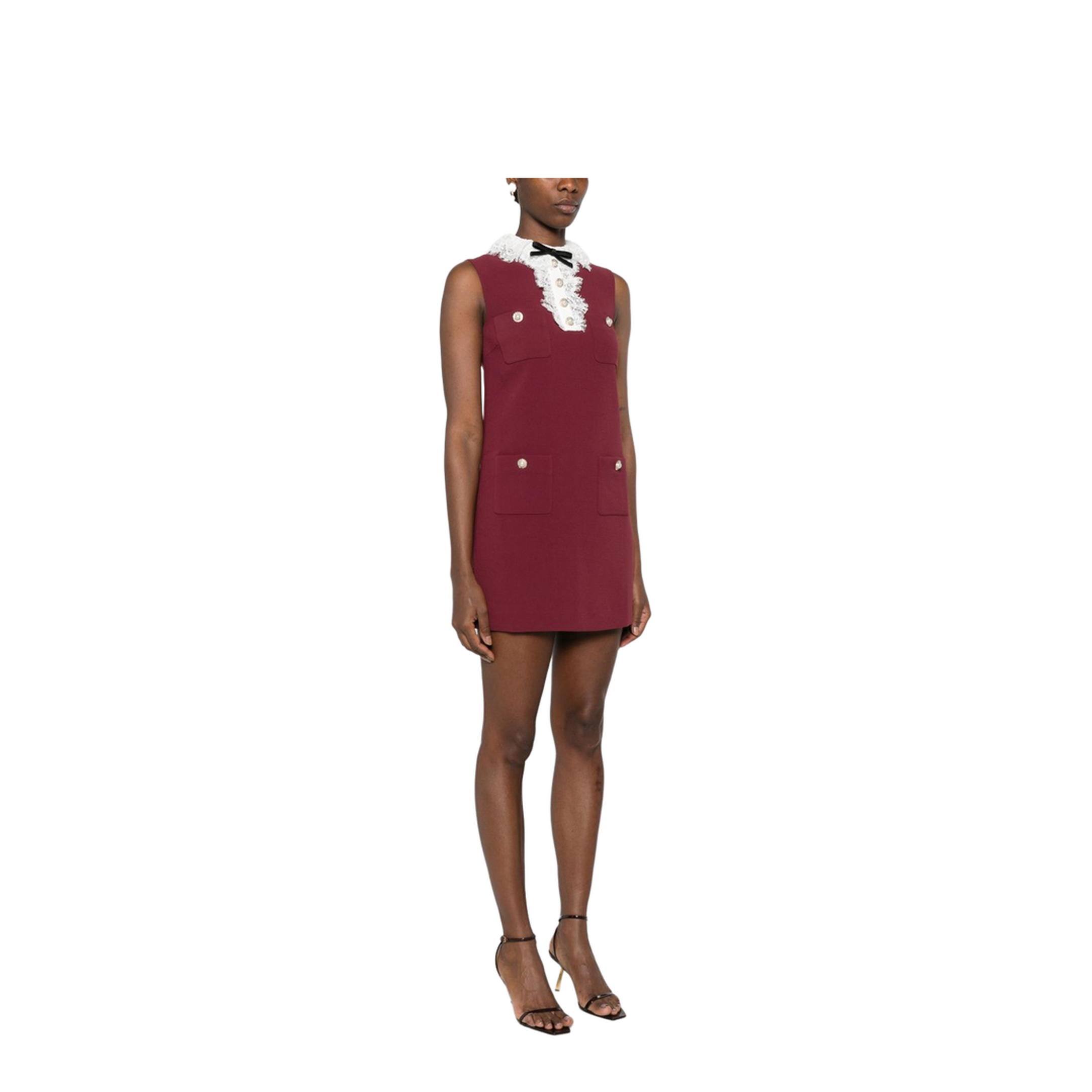 Embroidered Midi Dress with Bow - Image 2