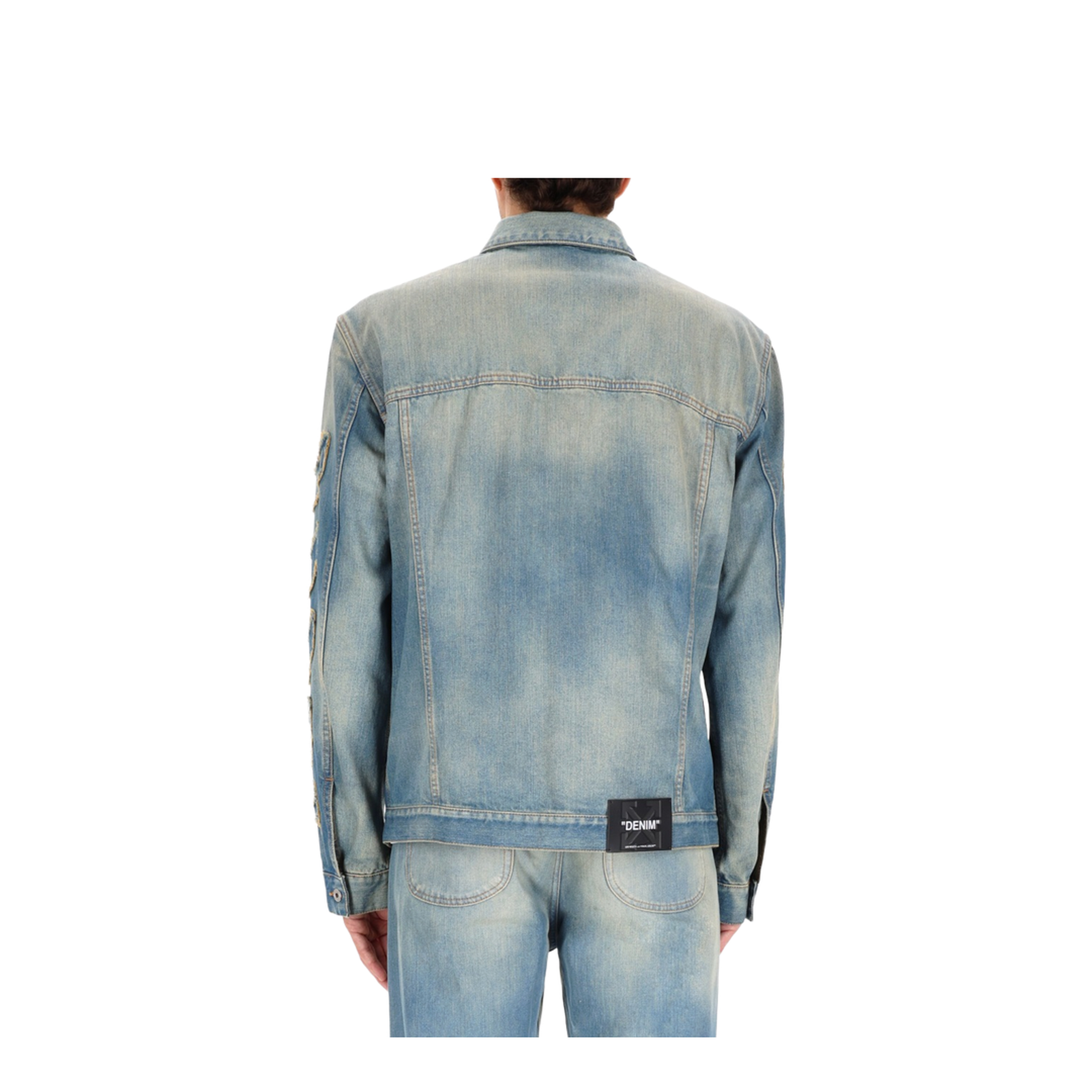 Diagonal Raw Patch Skate Denim Jacket - Image 3