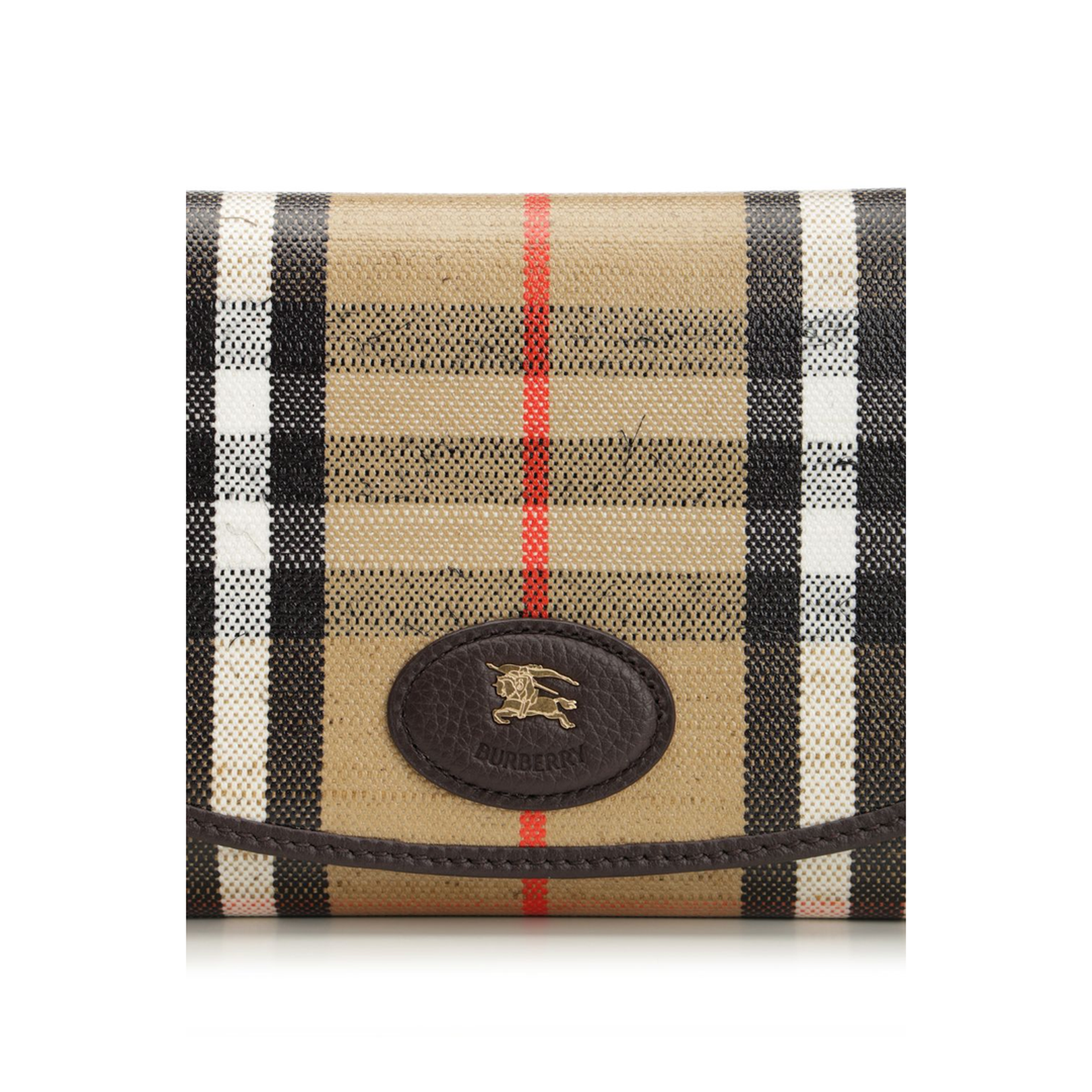 Waxed Canvas Shoulder Bag with Check Motif - Image 5