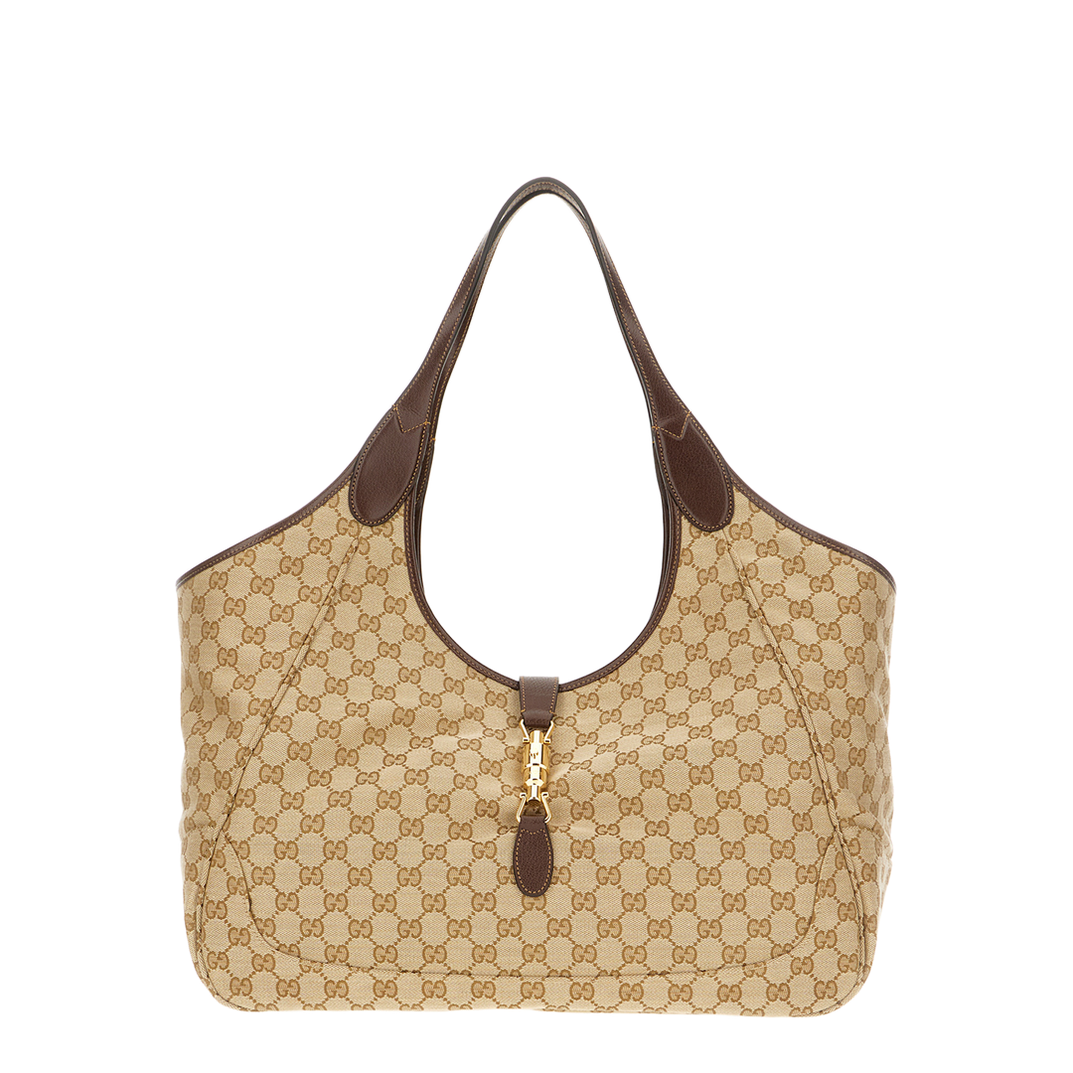 Mercato Large Canvas Tote - Sand and Dark Brown - Image 1