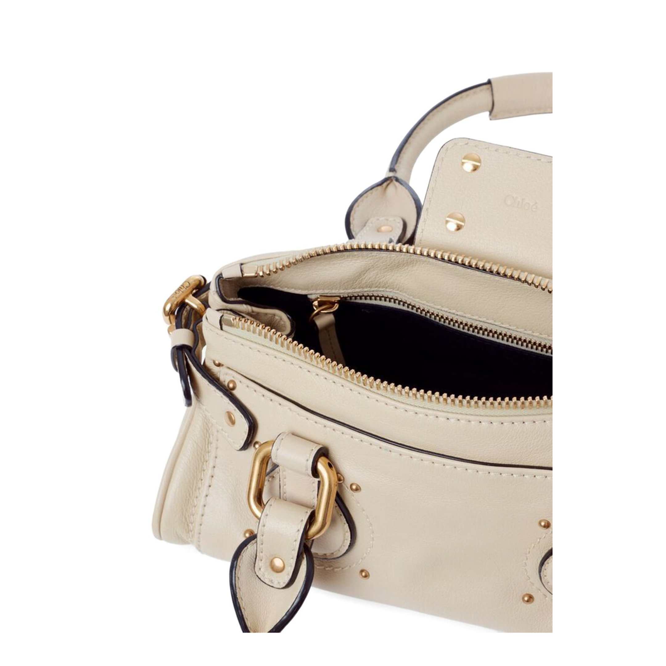 Paddington Small Grained Buffalo Leather Shoulder Bag - Cloudy Cream - Image 4