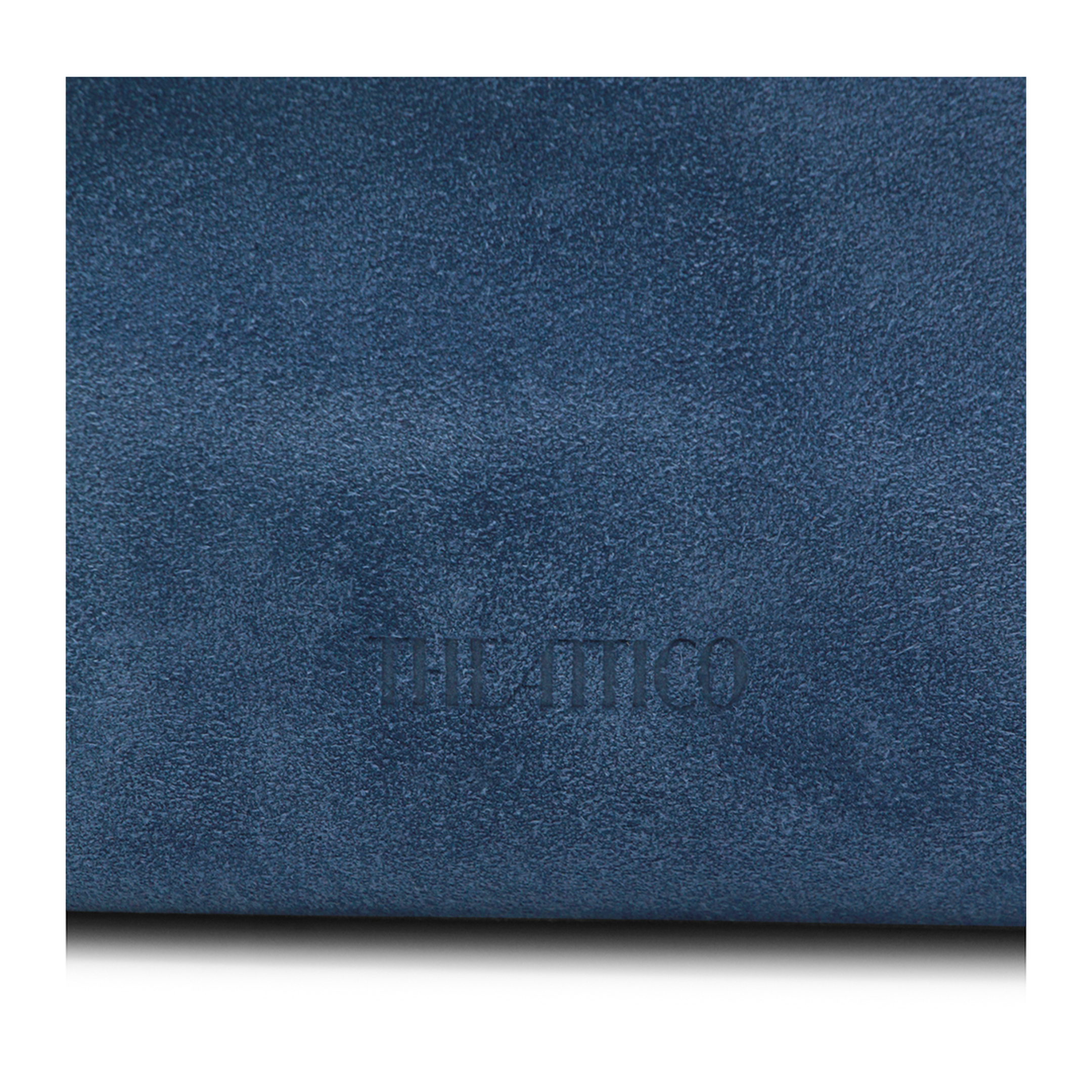 La Passeggiata Medium Suede Top Handle Bag - Sapphire Blue - Image 7