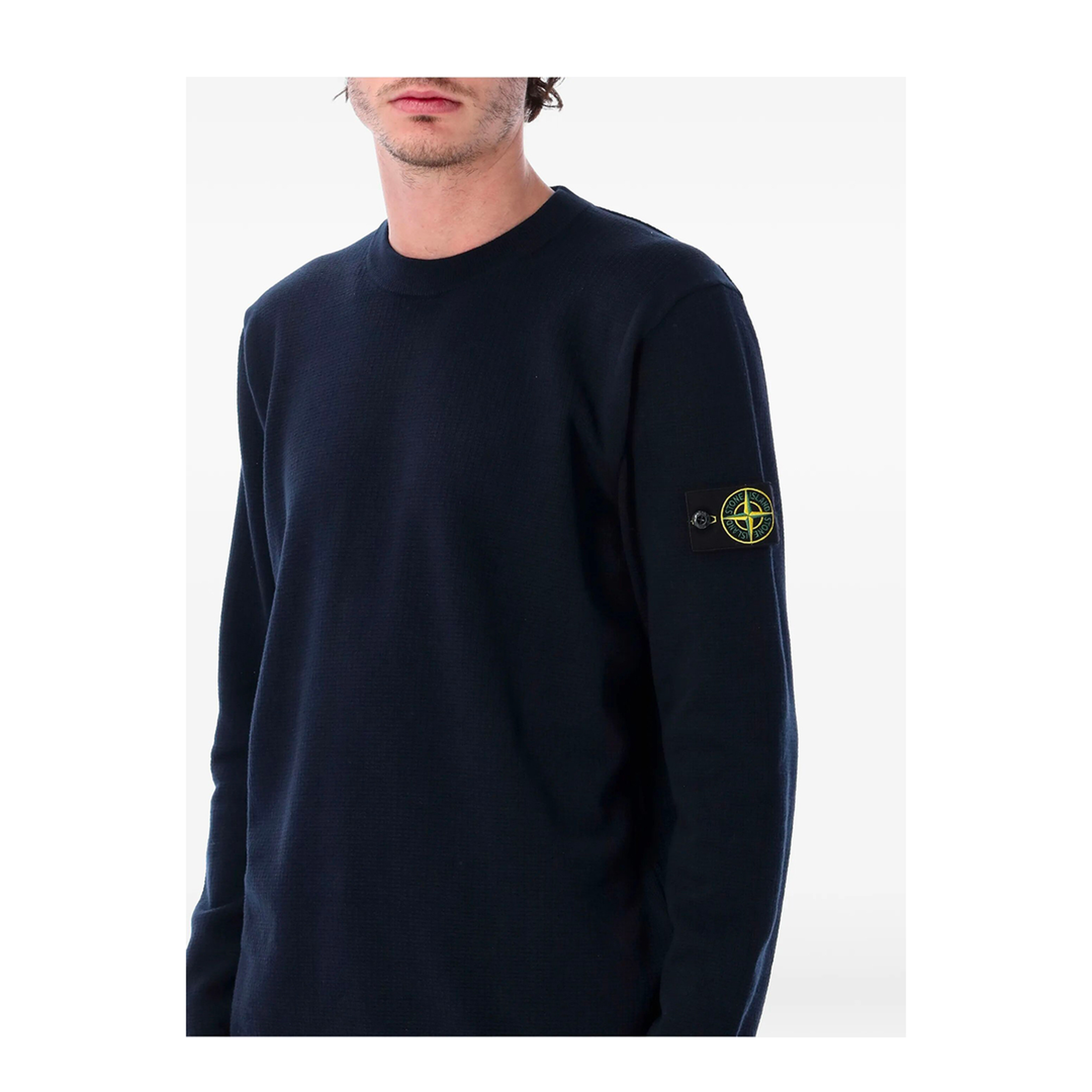 Loose Fit Ribbed Cotton Crewneck Sweater - Image 3