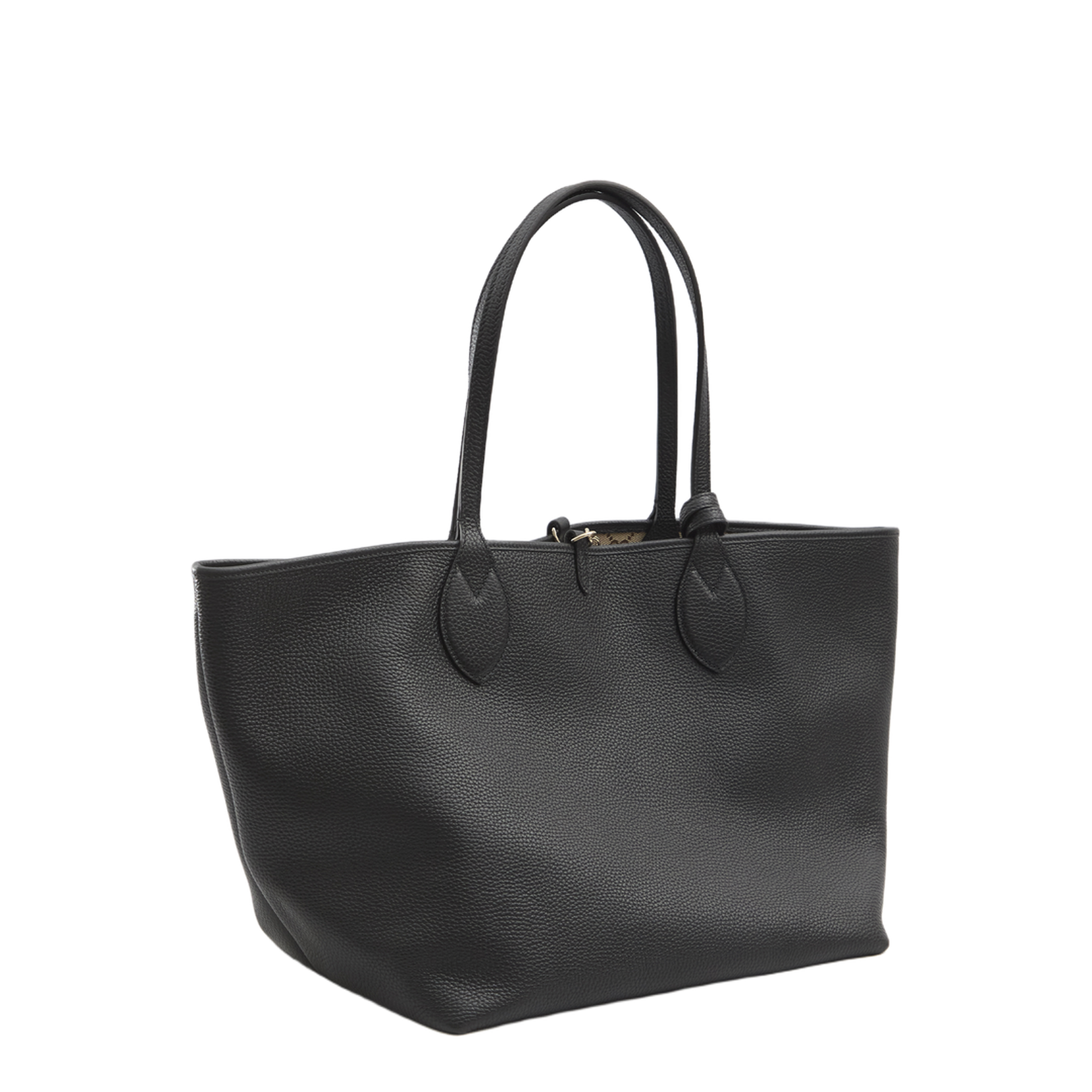 Totissima Large Leather Reversible Tote - Black - Image 2