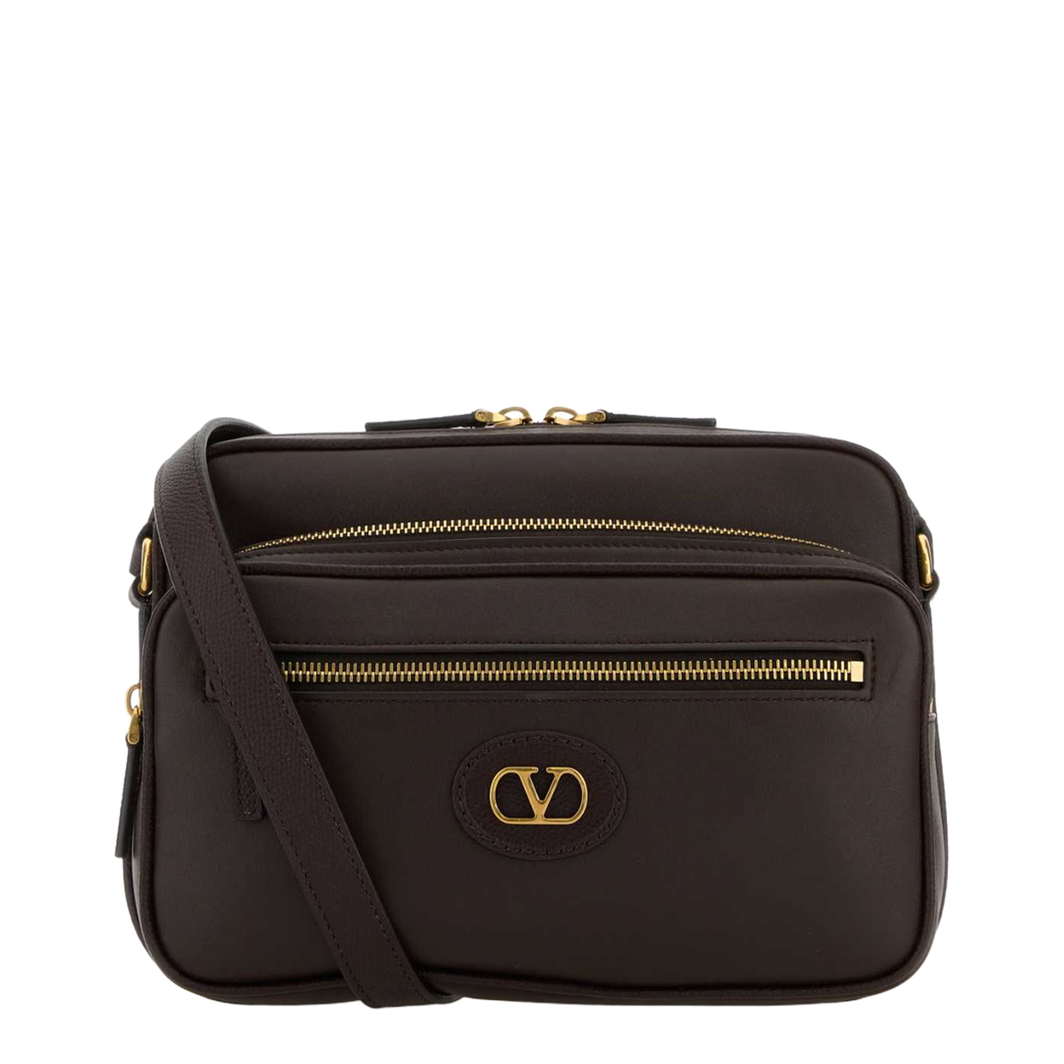 Antibes Medium Calfskin Crossbody Bag - Dark Brown - Image 1