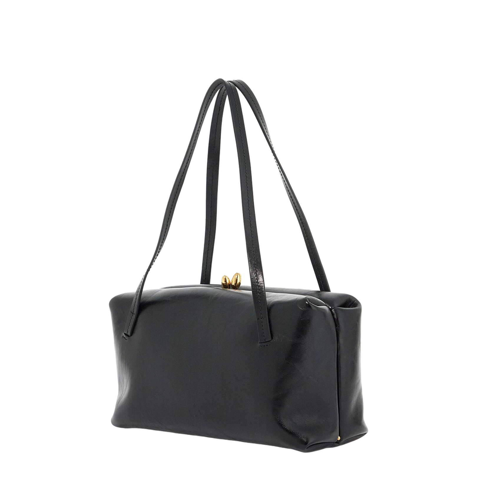 Black Leather Goji Pillow Handbag - Image 4