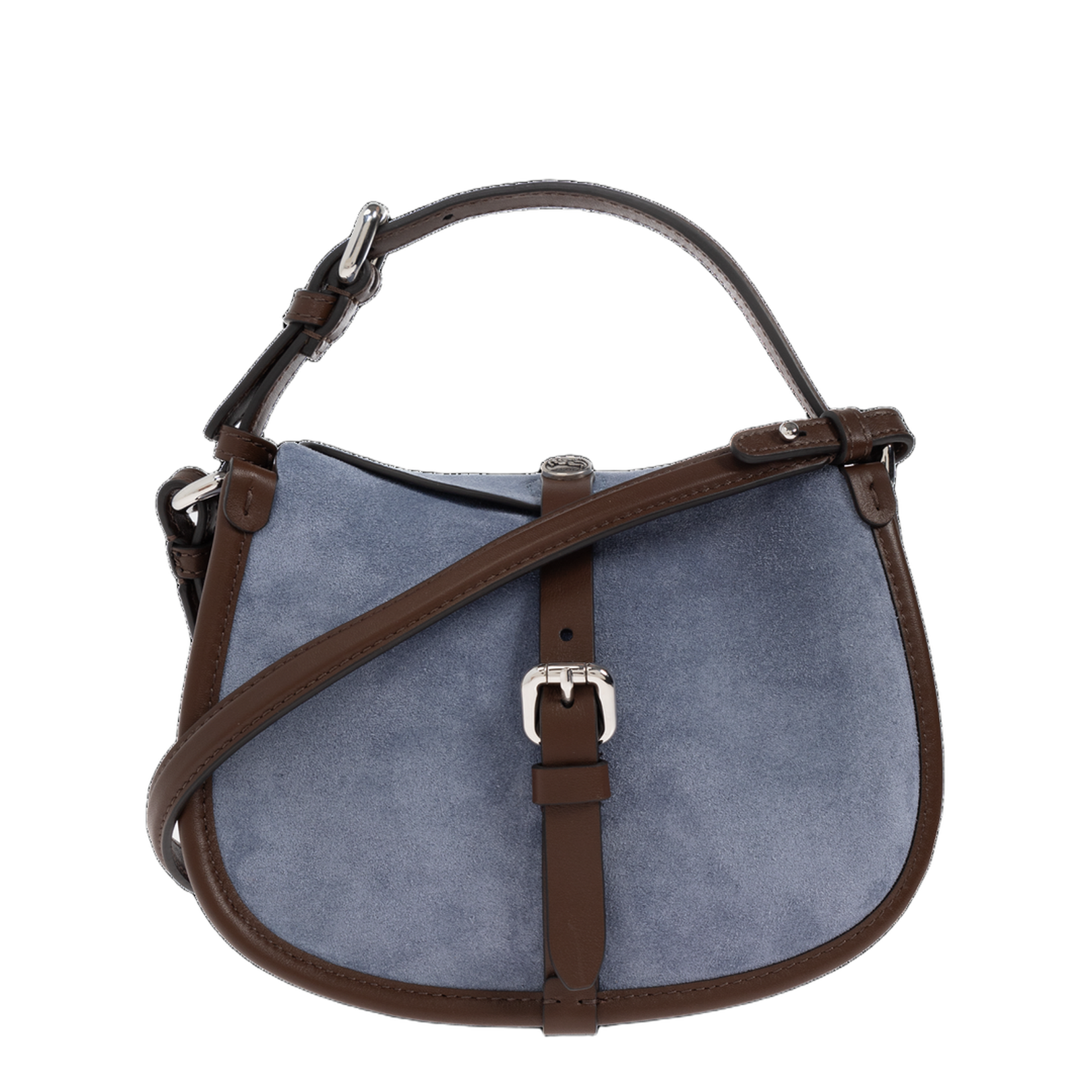 Pony Small Calf Suede Shoulder Bag - Blue (Light Blue) - Image 1