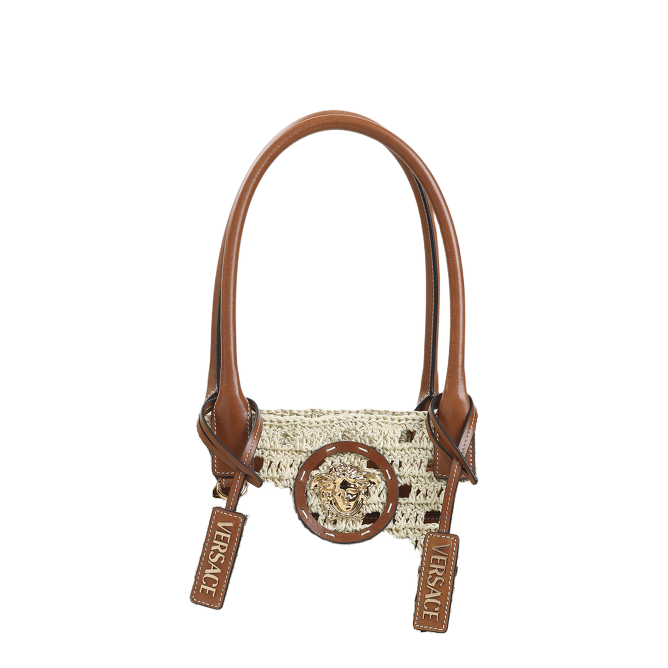 La Medusa Large Raffia Tote - Beige - Image 1
