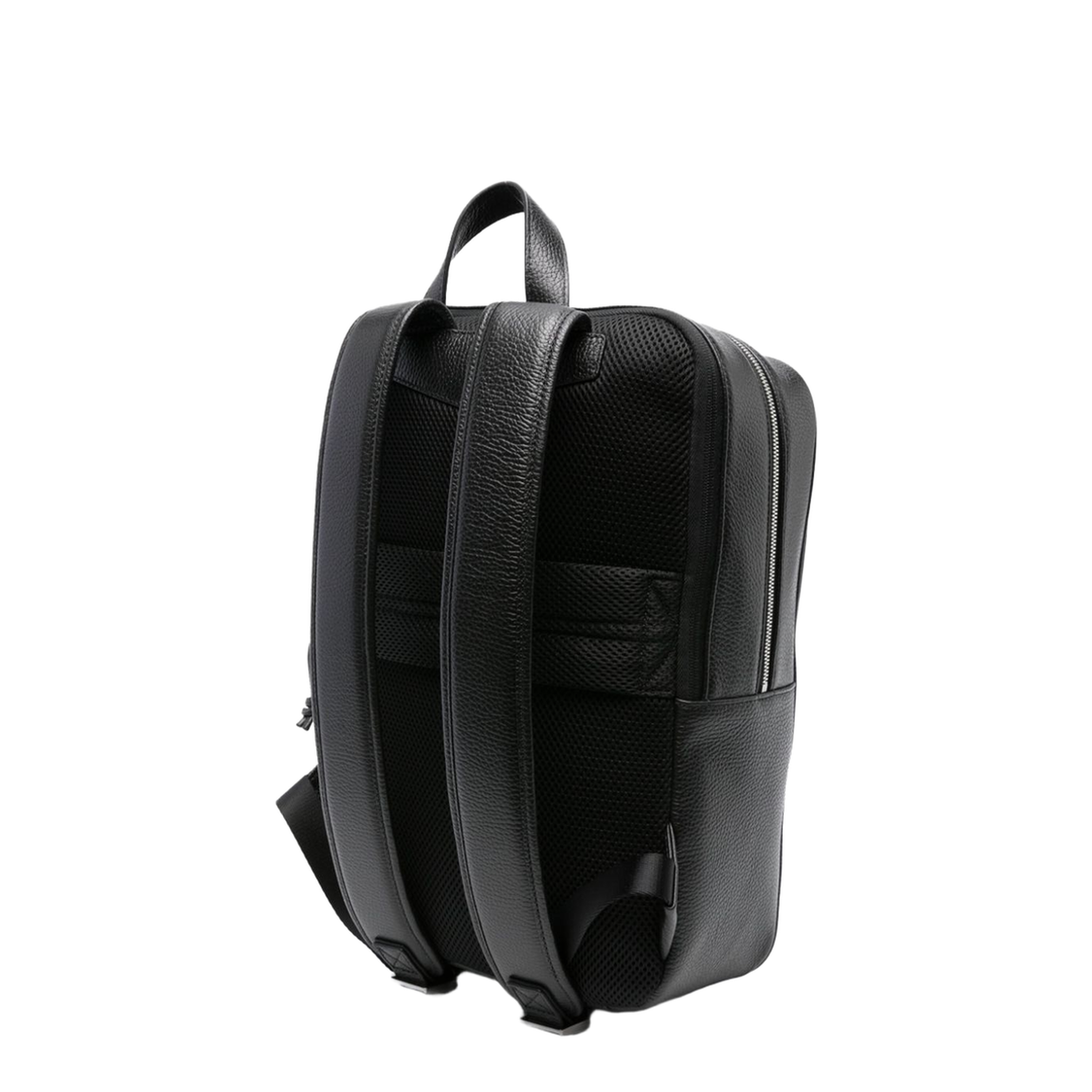 Essential Tumbled Leather Backpack - Black - Image 5