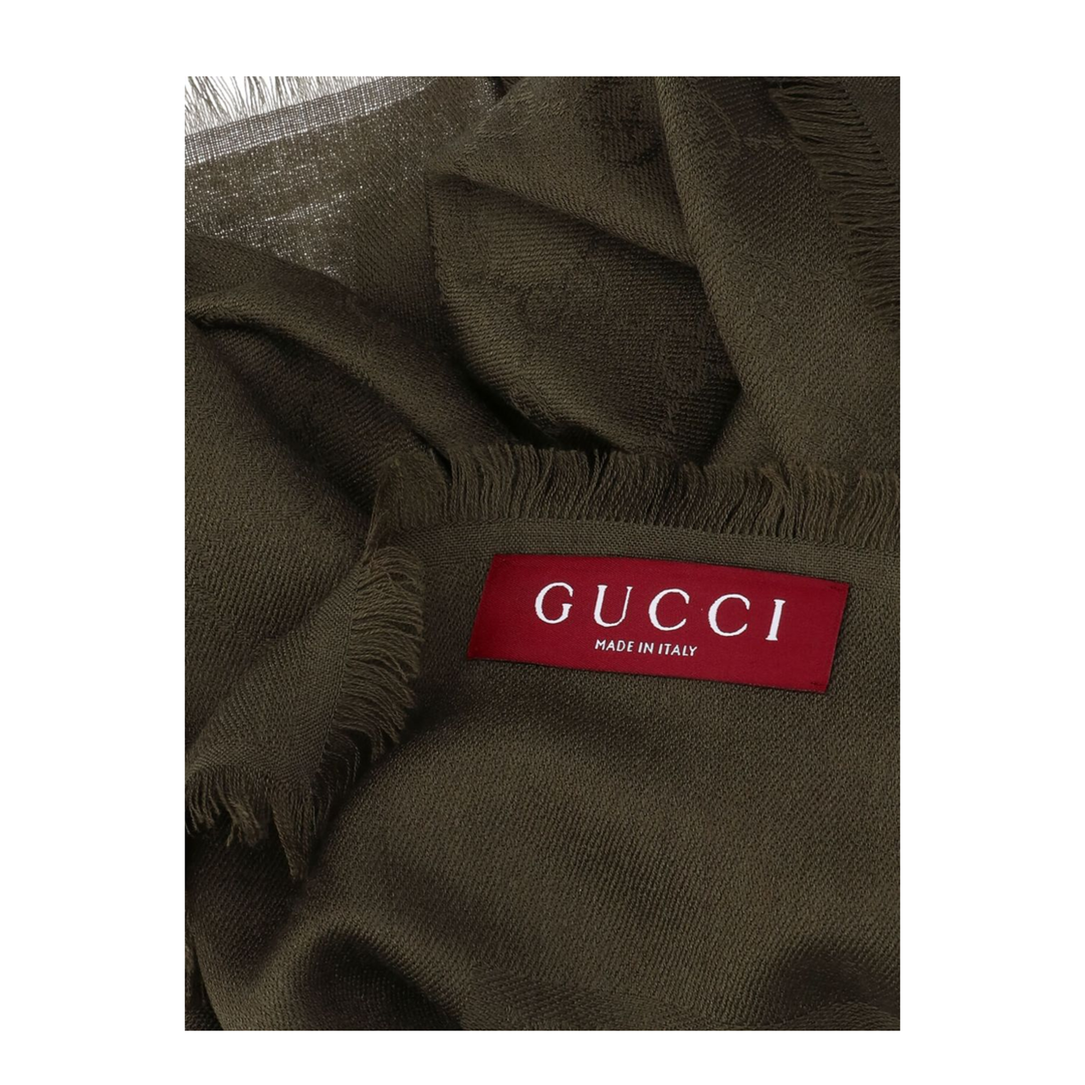 Wool and Silk Jacquard Shawl in Forrest Green - Image 2