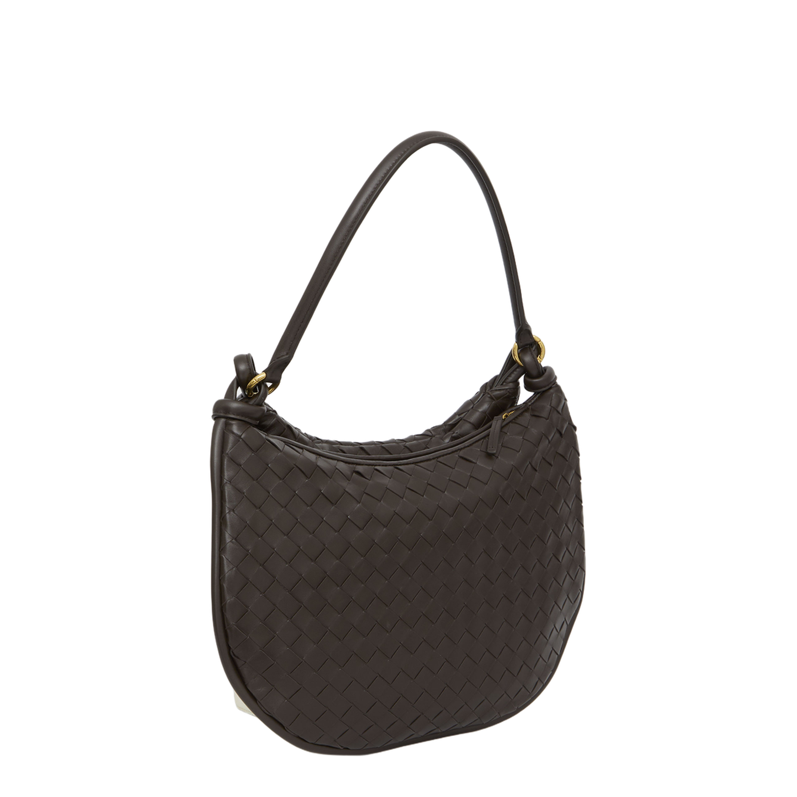 Intrecciato Large Leather Shoulder Bags - Brown - Image 2