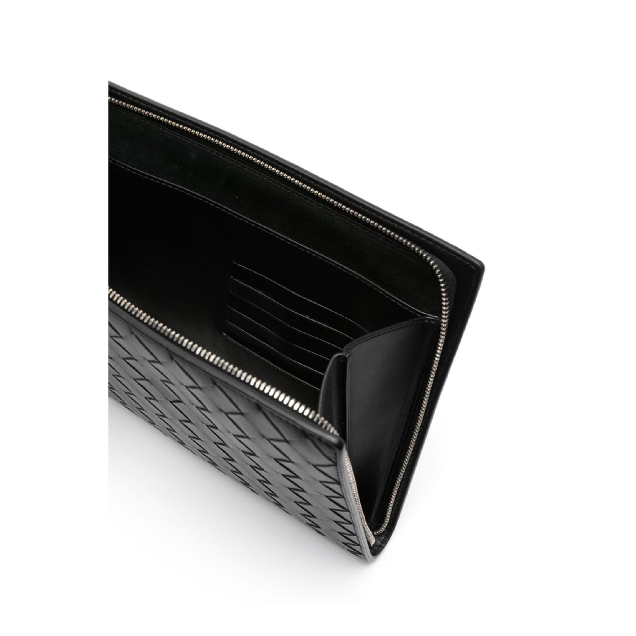Intrecciato Leather Pouch - Black - Image 8