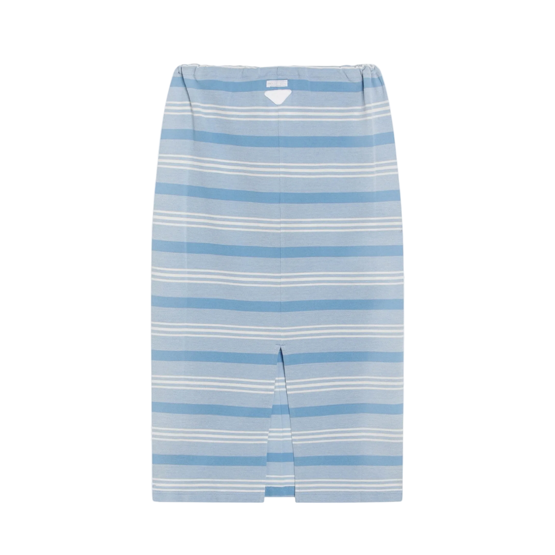 Midi Skirt in Striped Piquet Blue - Image 2