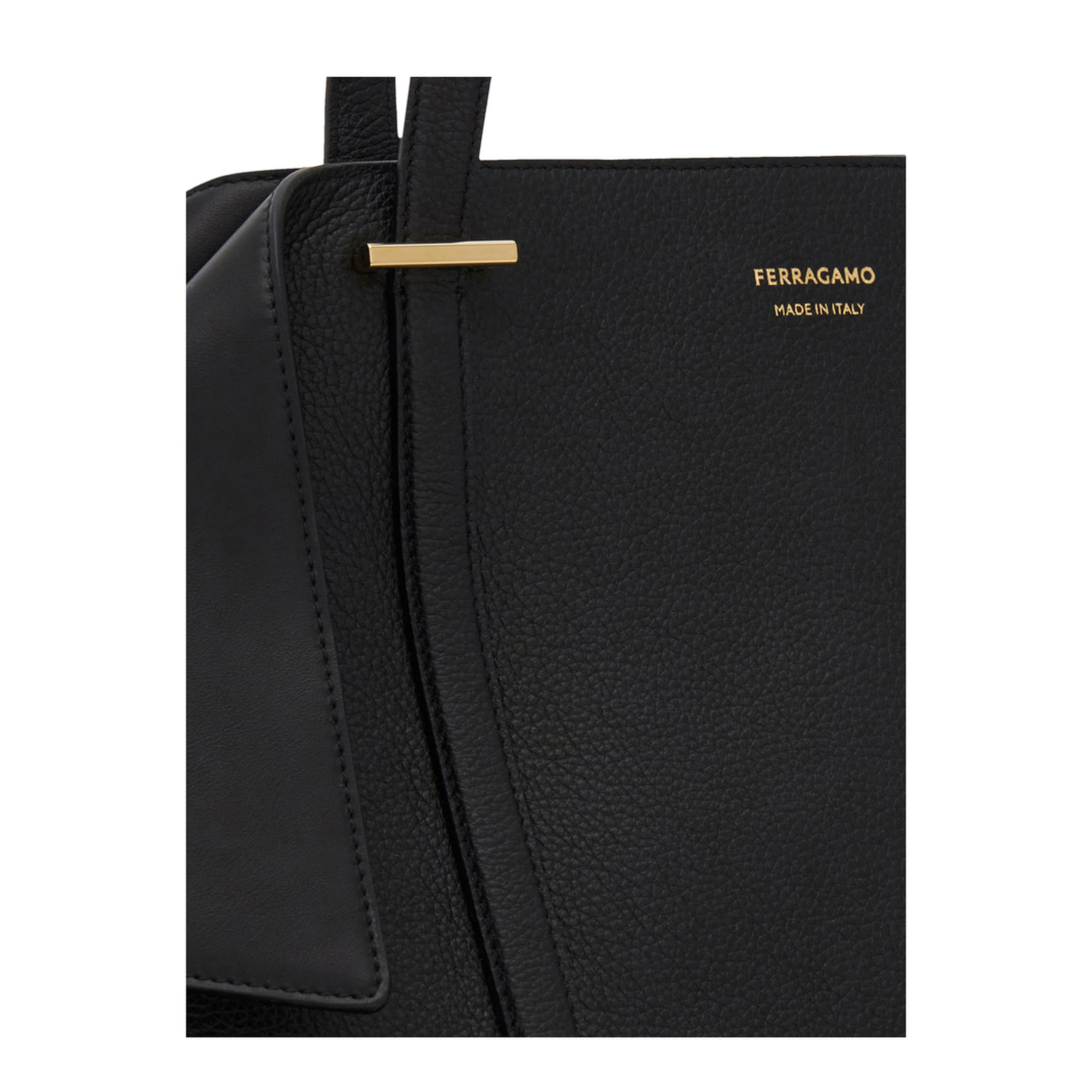 Scarf Folded Medium Calfskin Tote - Nero - Image 3