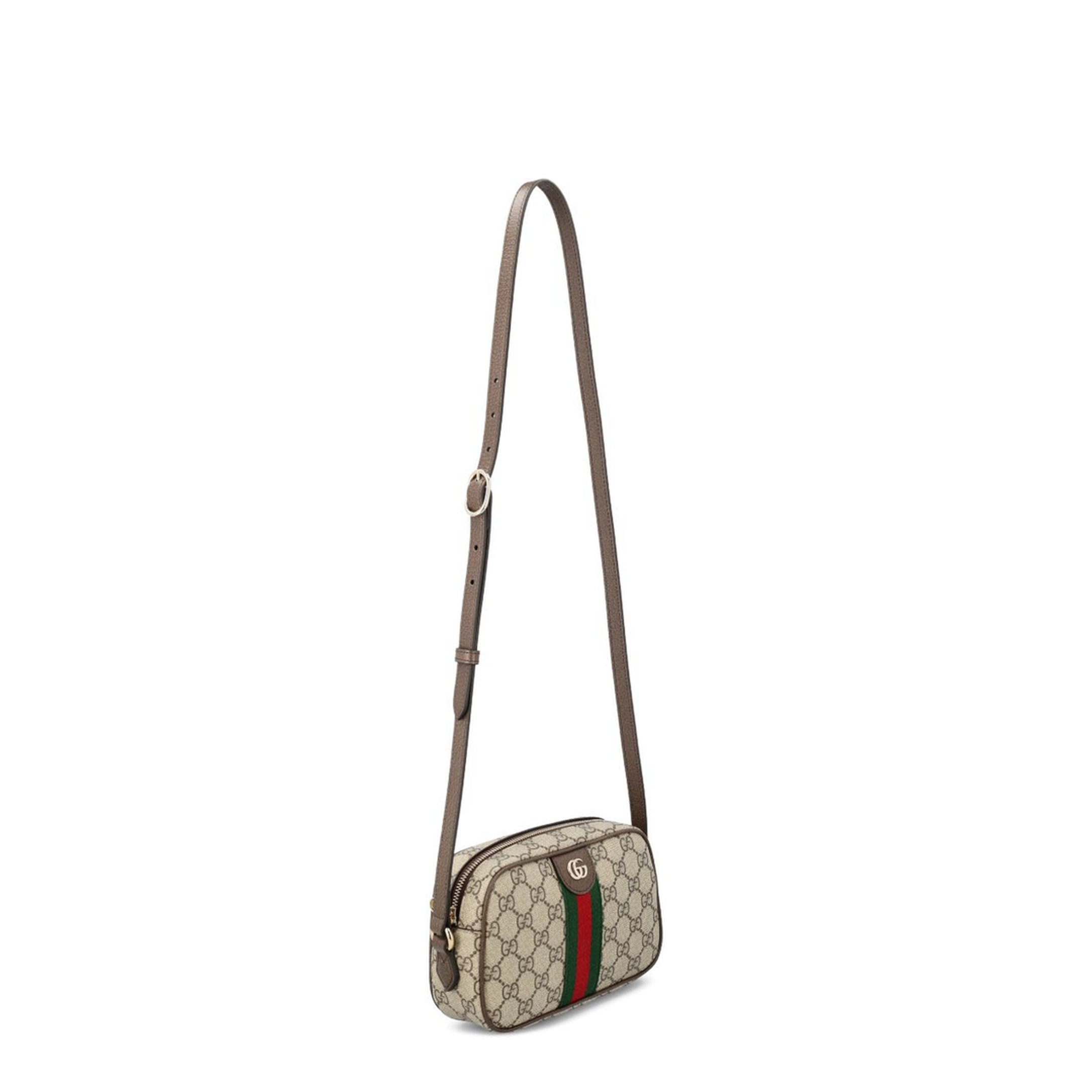 Ophidia Small Camera Bag in Beige and Brown GG Fabric - Image 4