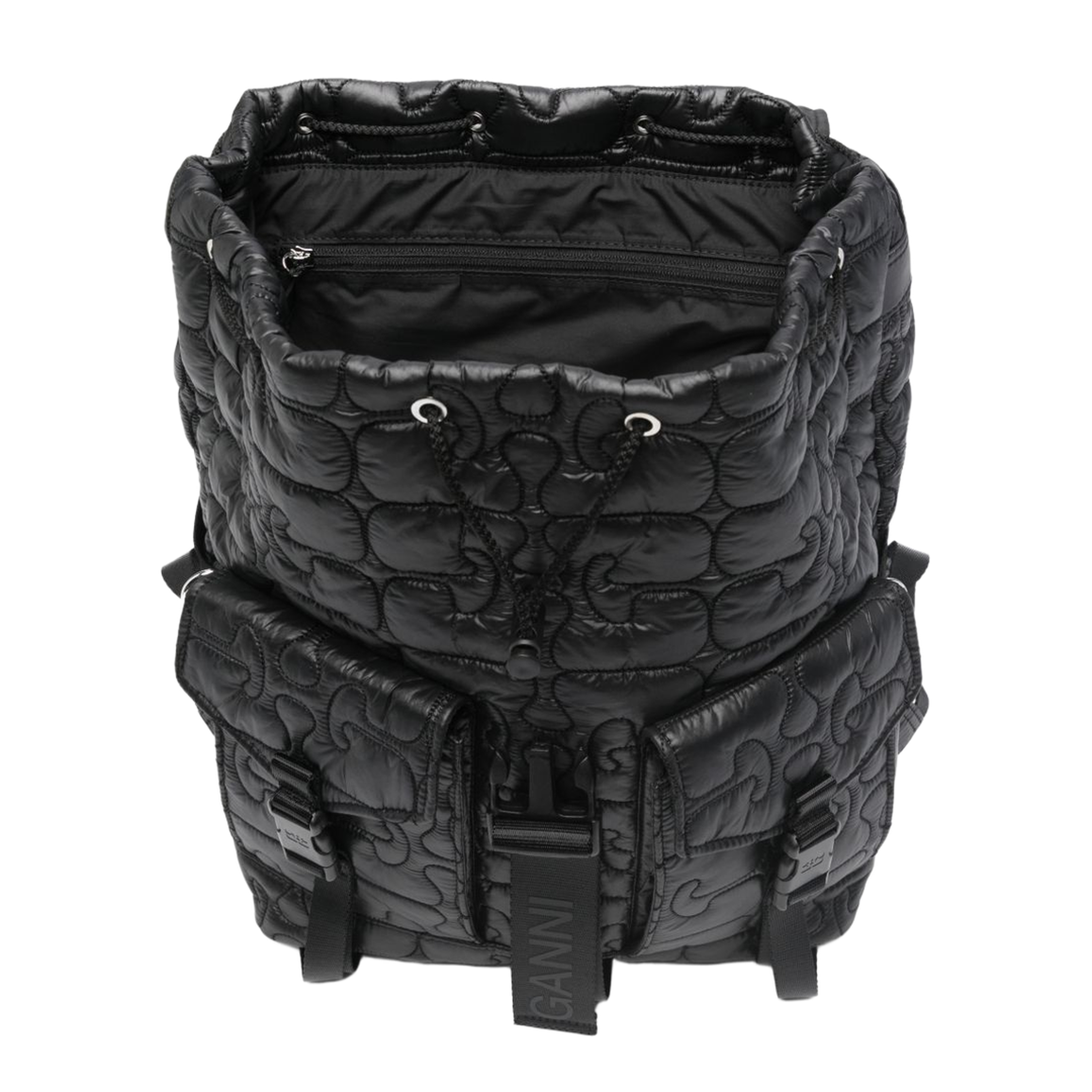 Re-Tech Quilted Nylon Backpack - Black - Image 2