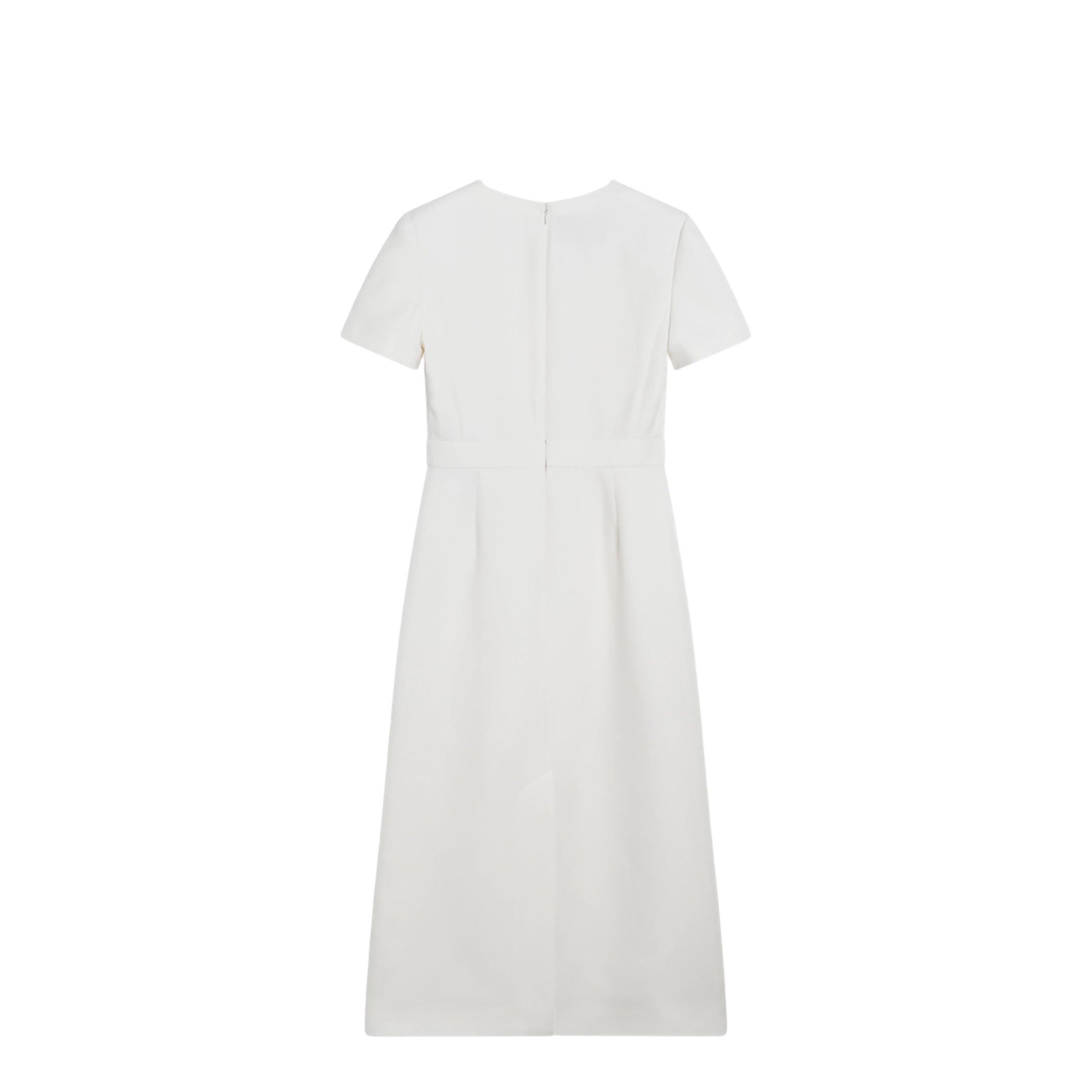 Embroidered Crepe Evening Dress in Ivory - Image 2