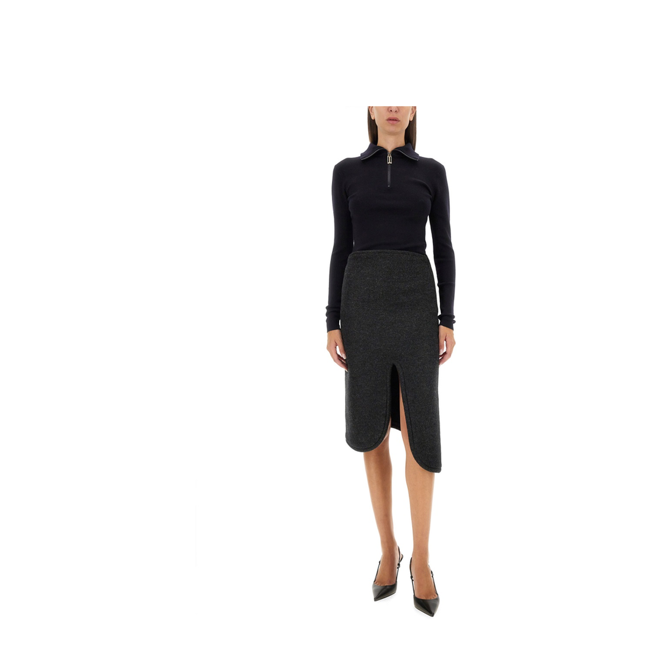 Padded Skirt with Tube Detail - Image 2