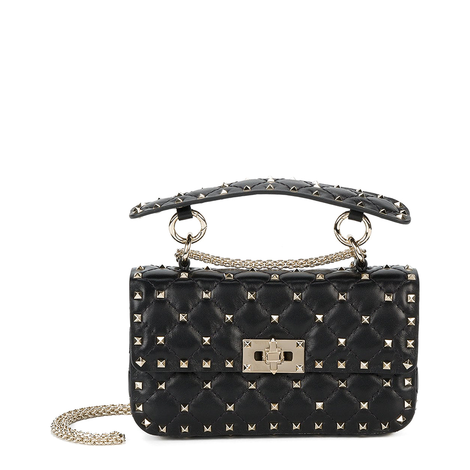 Small Rockstud Grainy Calfskin Crossbody Bag - Image 2