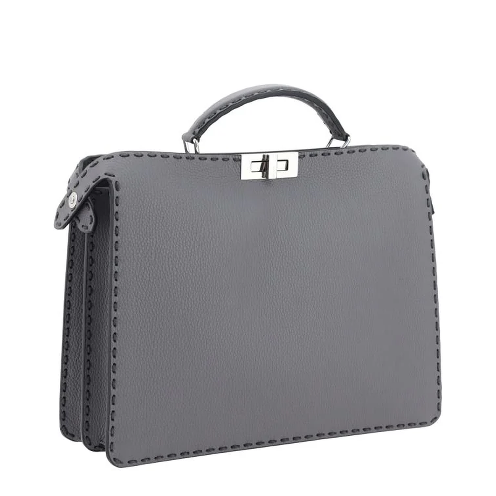 Peekaboo ISeeU Medium Leather Top Handle Bags - Gray - Image 2