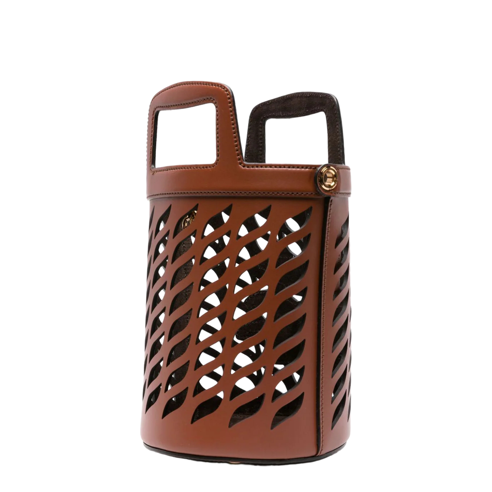 Caramel Leather Bucket Bag - Image 2