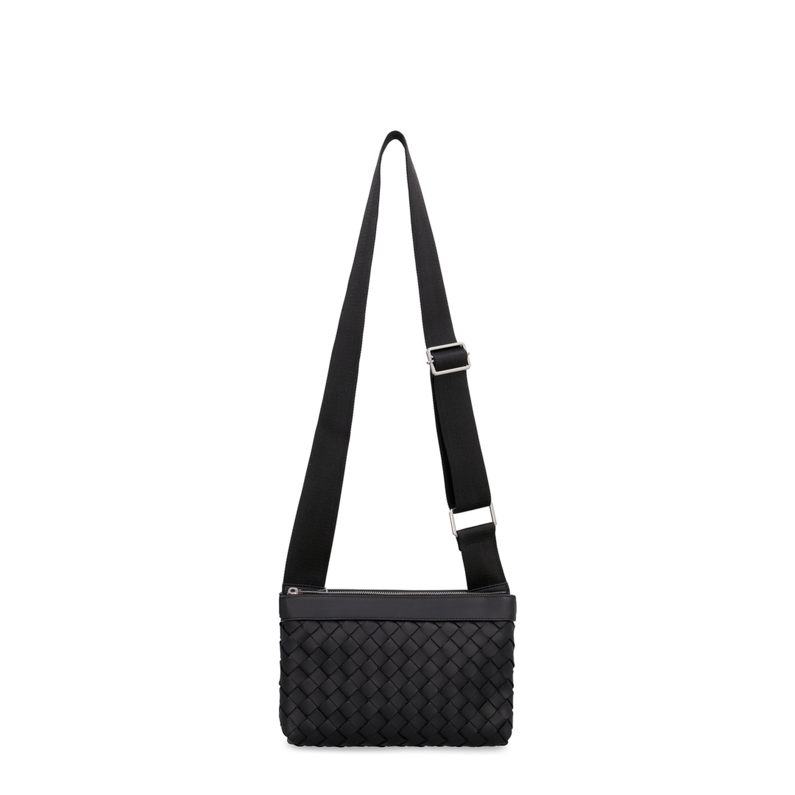 Intrecciato Leather Shoulder Bags - Black - Image 4