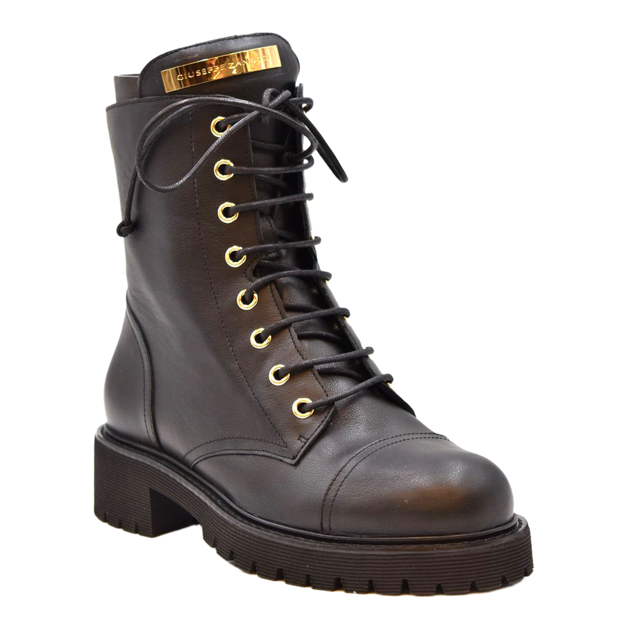 Black Leather Boots With Logo - Image 2