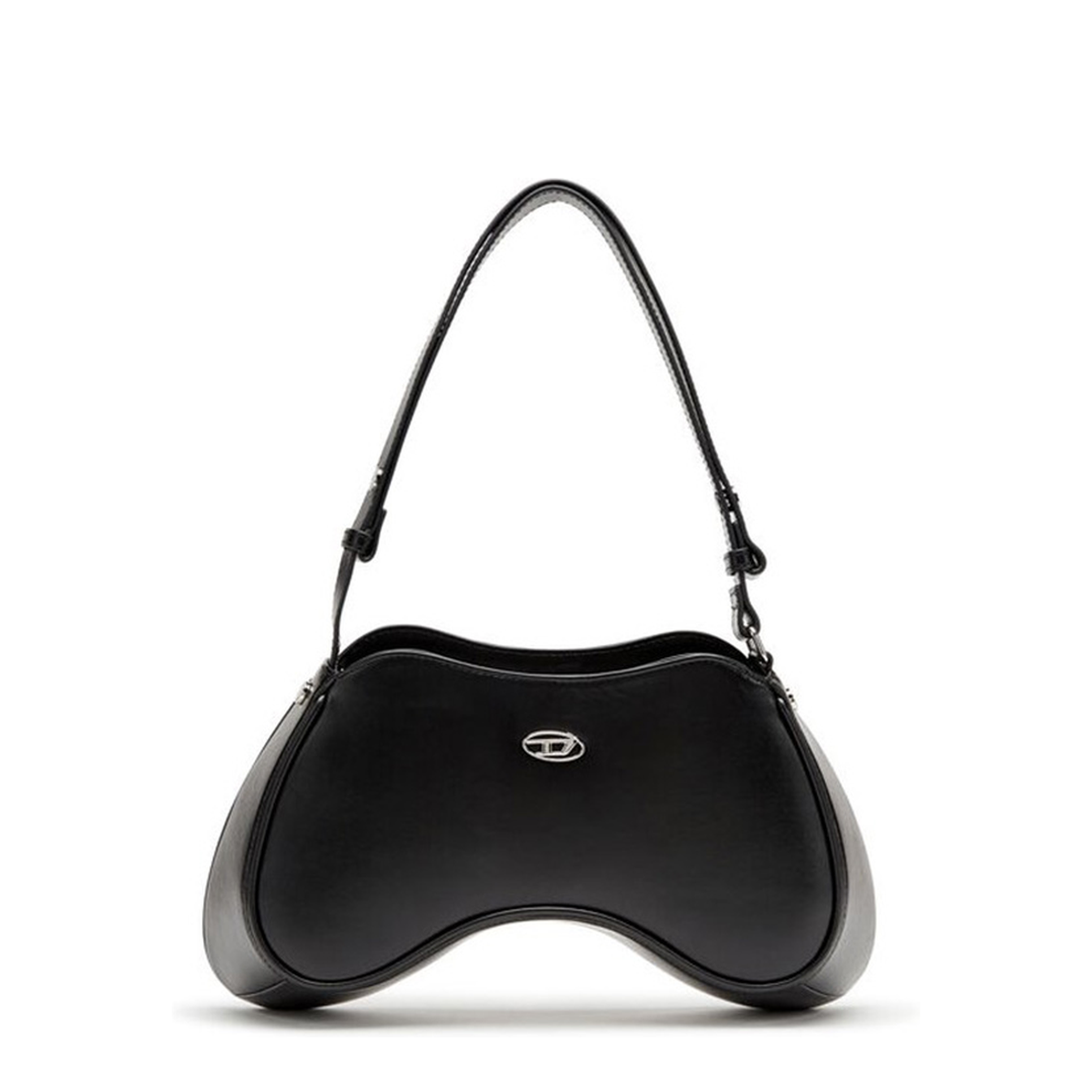 Play Semi-Gloss Leather Shoulder Bag - Black - Image 1