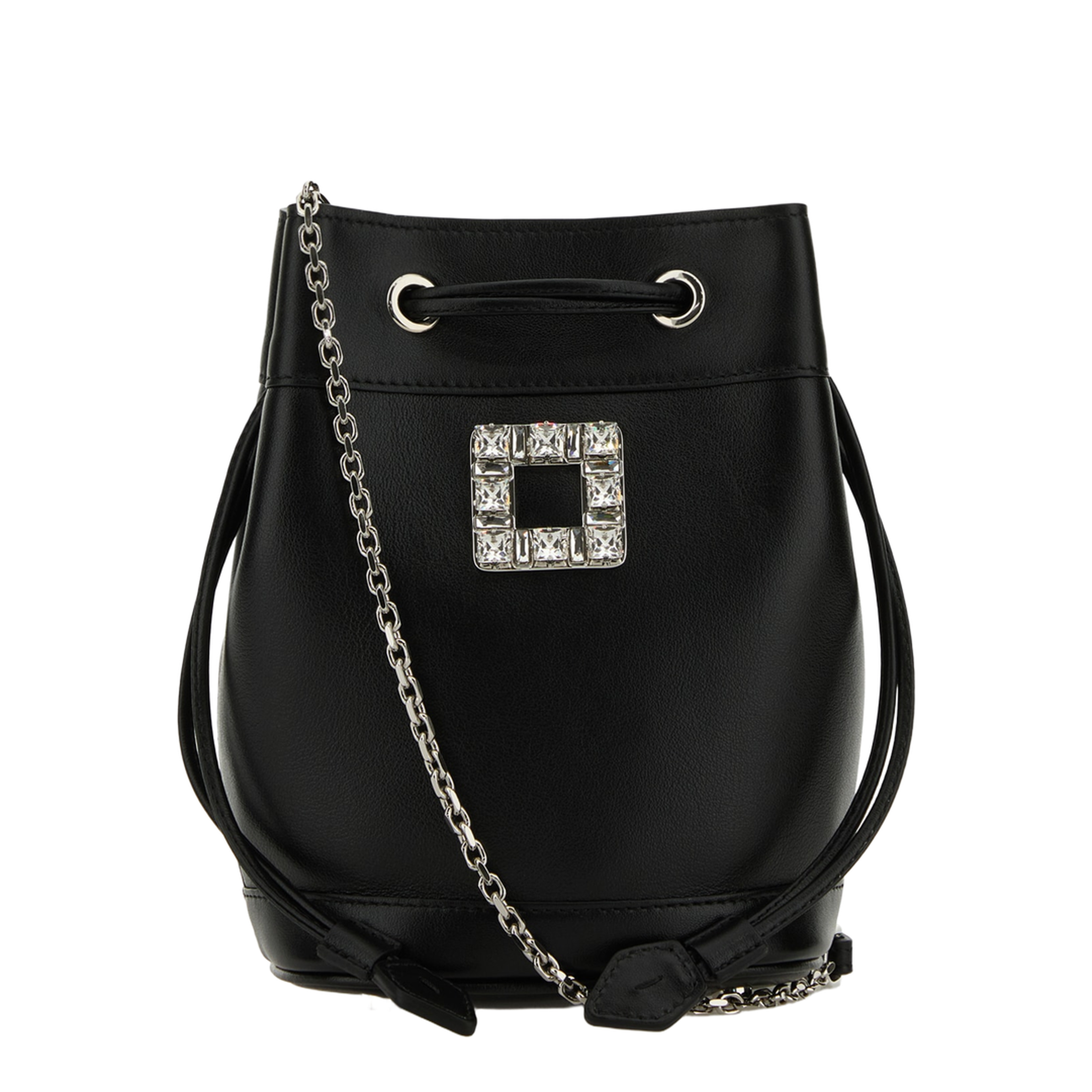 Très Vivier Calfskin Bucket Bag - Black - Image 1