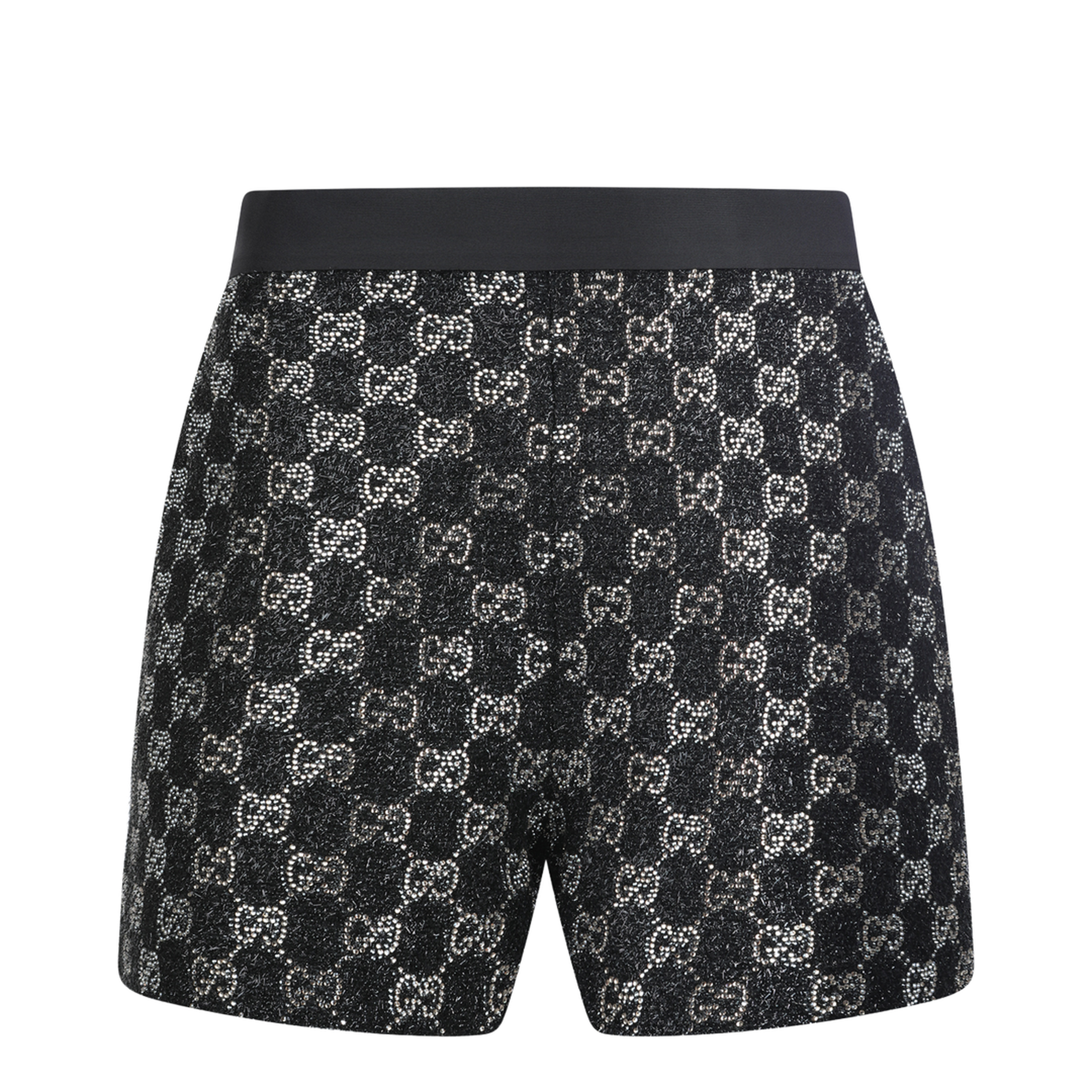 Embroidered Wool Tweed Lamé Shorts - Image 1