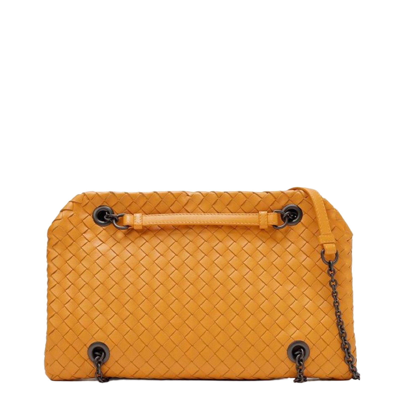 Intrecciato Mini Leather Shoulder Bags - Orange - Image 1